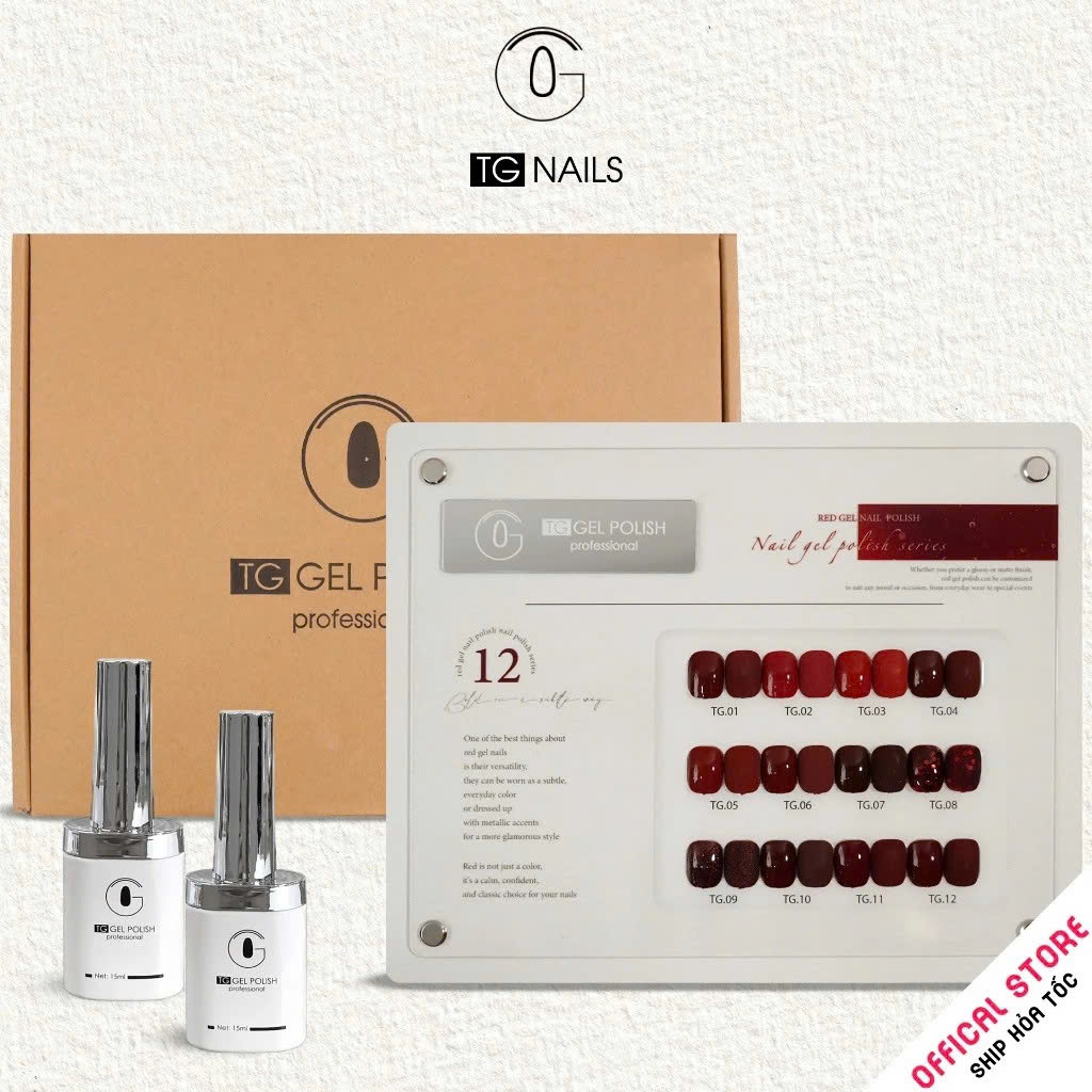 Sơn móng gel TG. Dung tích: 15ml/ lọ. Nhãn hàng TG nail.