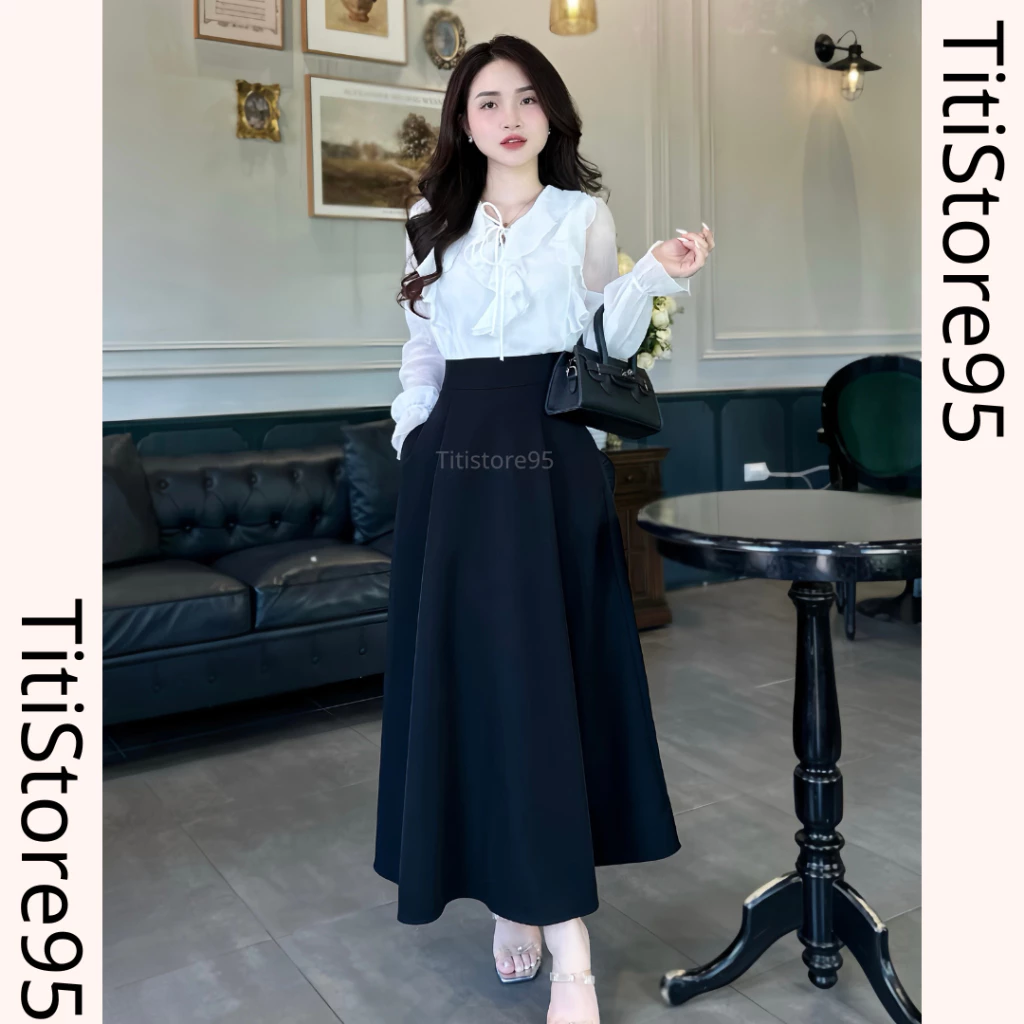 Chân váy xòe bồng gold Nhật (Có túi, khóa kéo sau)_thumbnail_5