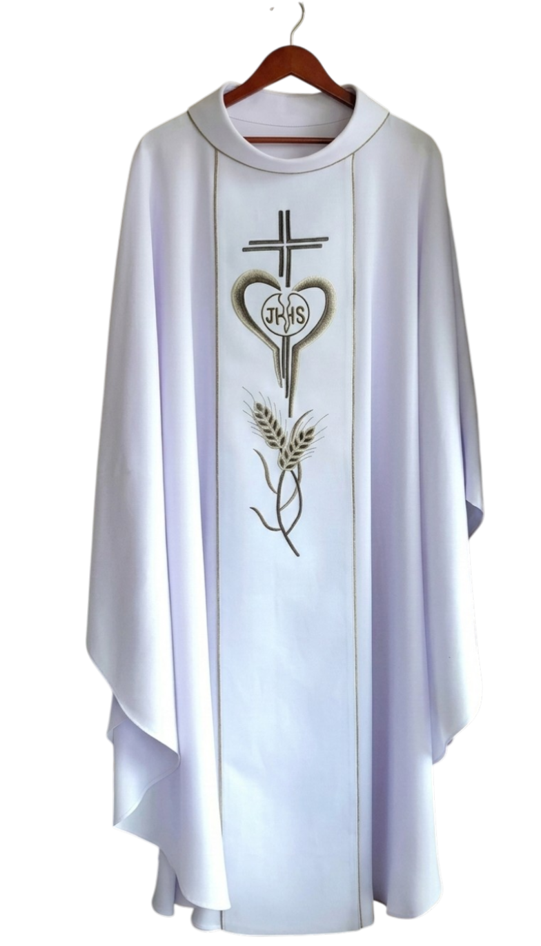 Áo lễ trắng thêu chân dung