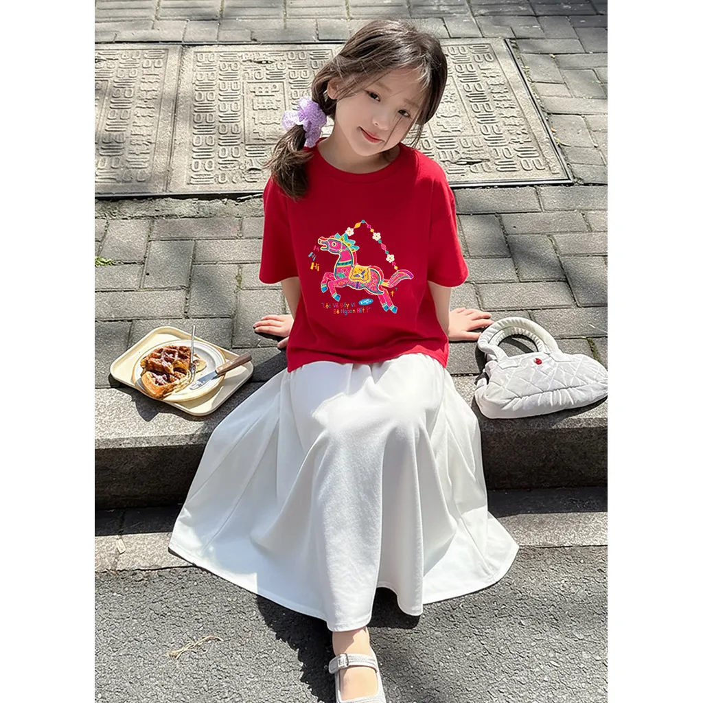 Áo thun cho bé gái Kado vải cotton thoáng mát mềm mại thoải mái Tuổi Ngọ in mix 2859_thumbnail_5