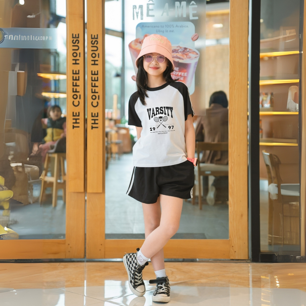 Đồ bộ bé gái màu phối in chữ 'VARSITY'  - Loza Kids BF310_thumbnail_5