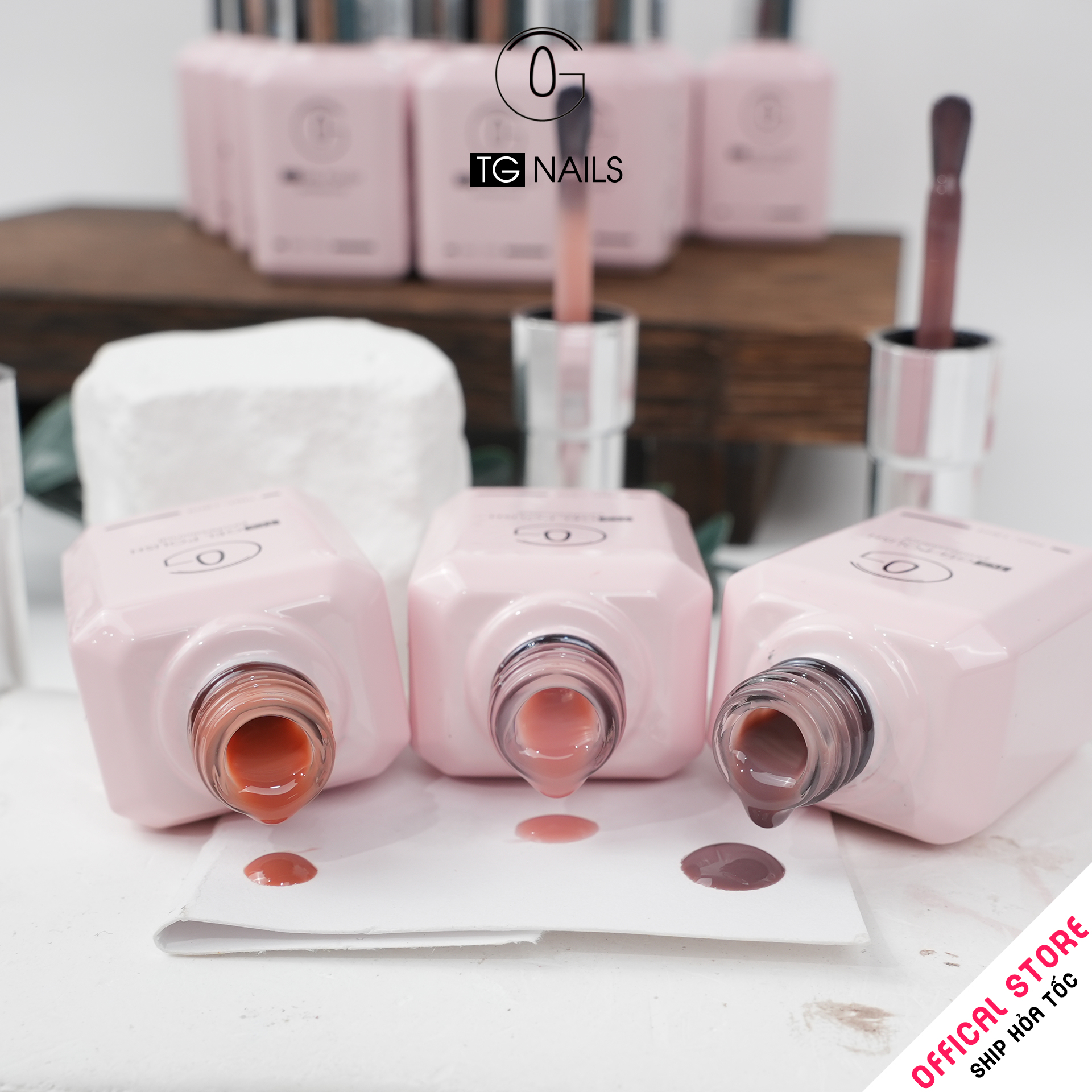 Sơn gel thạch đục TG cọ tròn chai hồng 15ml_thumbnail_5