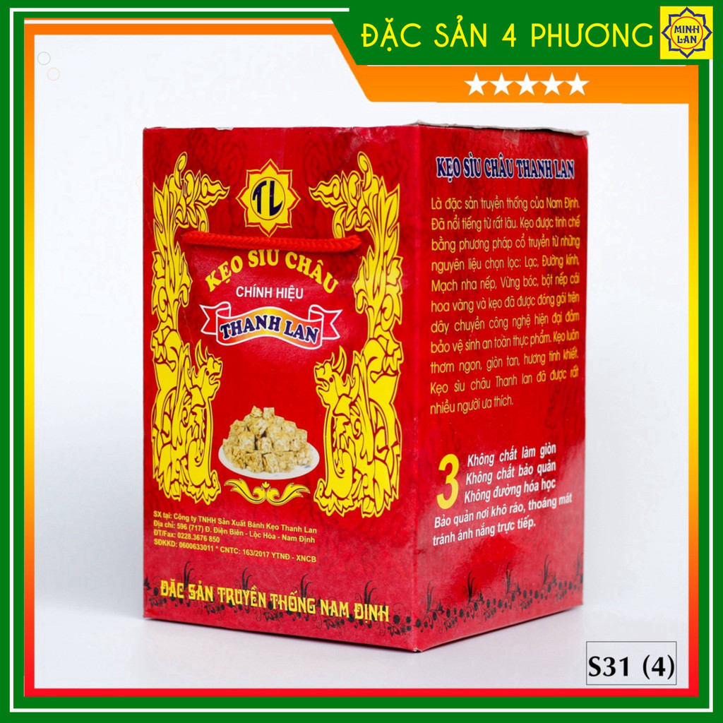 Kẹo lạc loại đặc biệt, hộp có quai xách S31 (800g) - Kẹo Sìu Châu Thanh Lan chính hiệu - Đặc sản Nam Định_thumbnail_4
