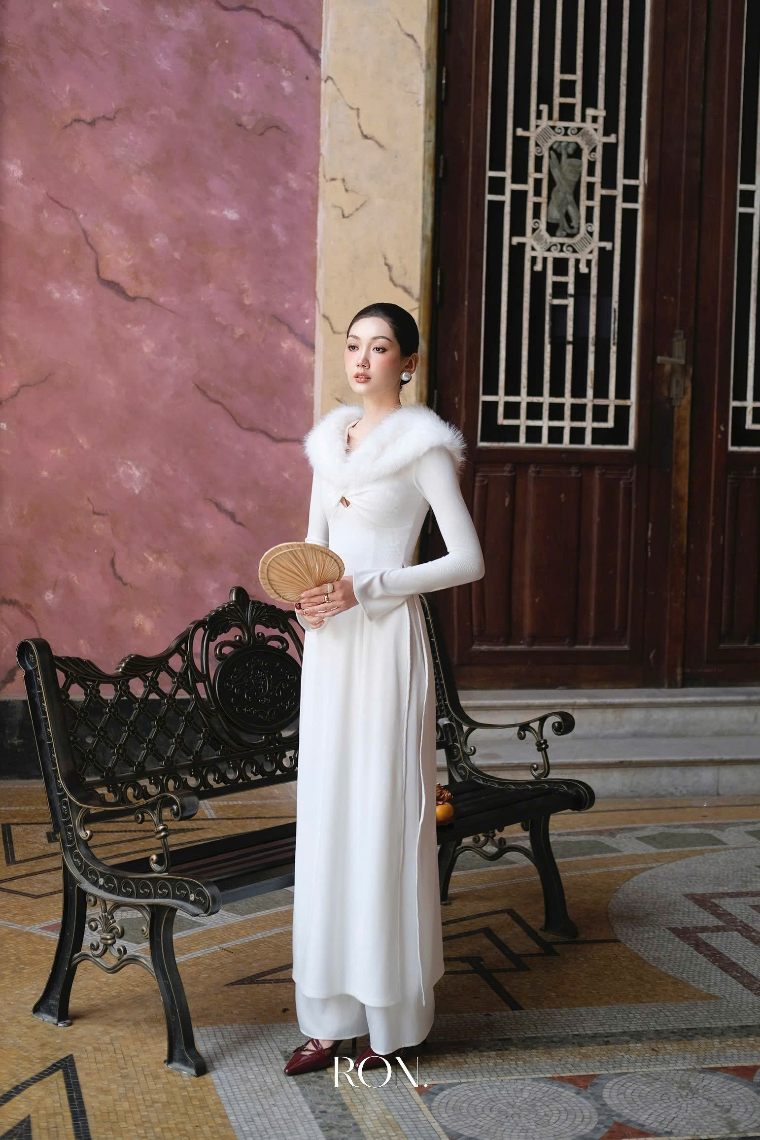 Set Áo Dài Linh Ý Kèm Choàng Lông_thumbnail_5