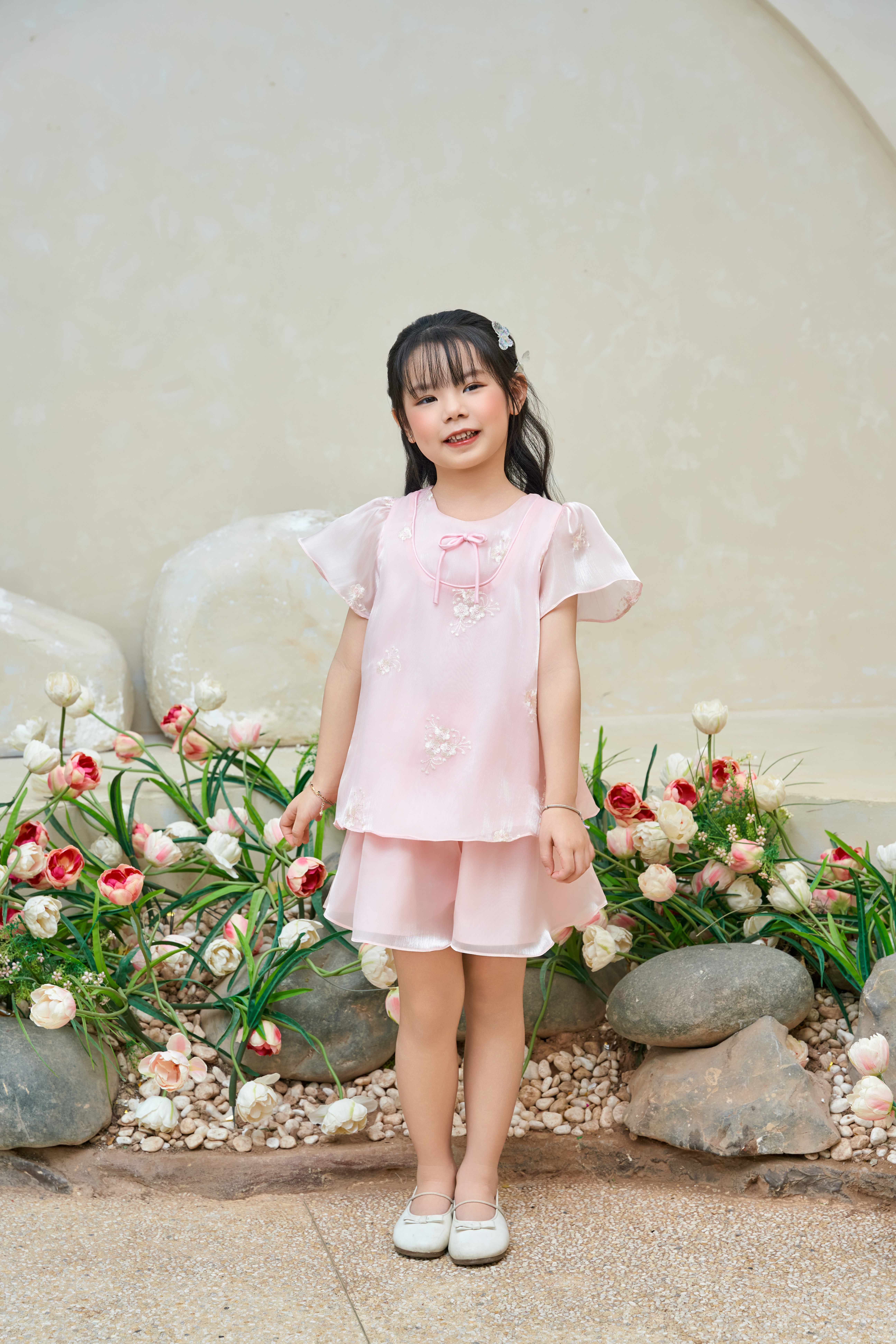 Bộ tơ thêu hoa tay cánh tiên