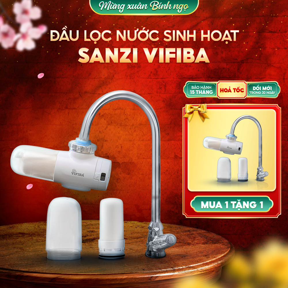Bộ lọc nước VIFIBA x Sanbee Khử CLO - MUA 1 TẶNG 1