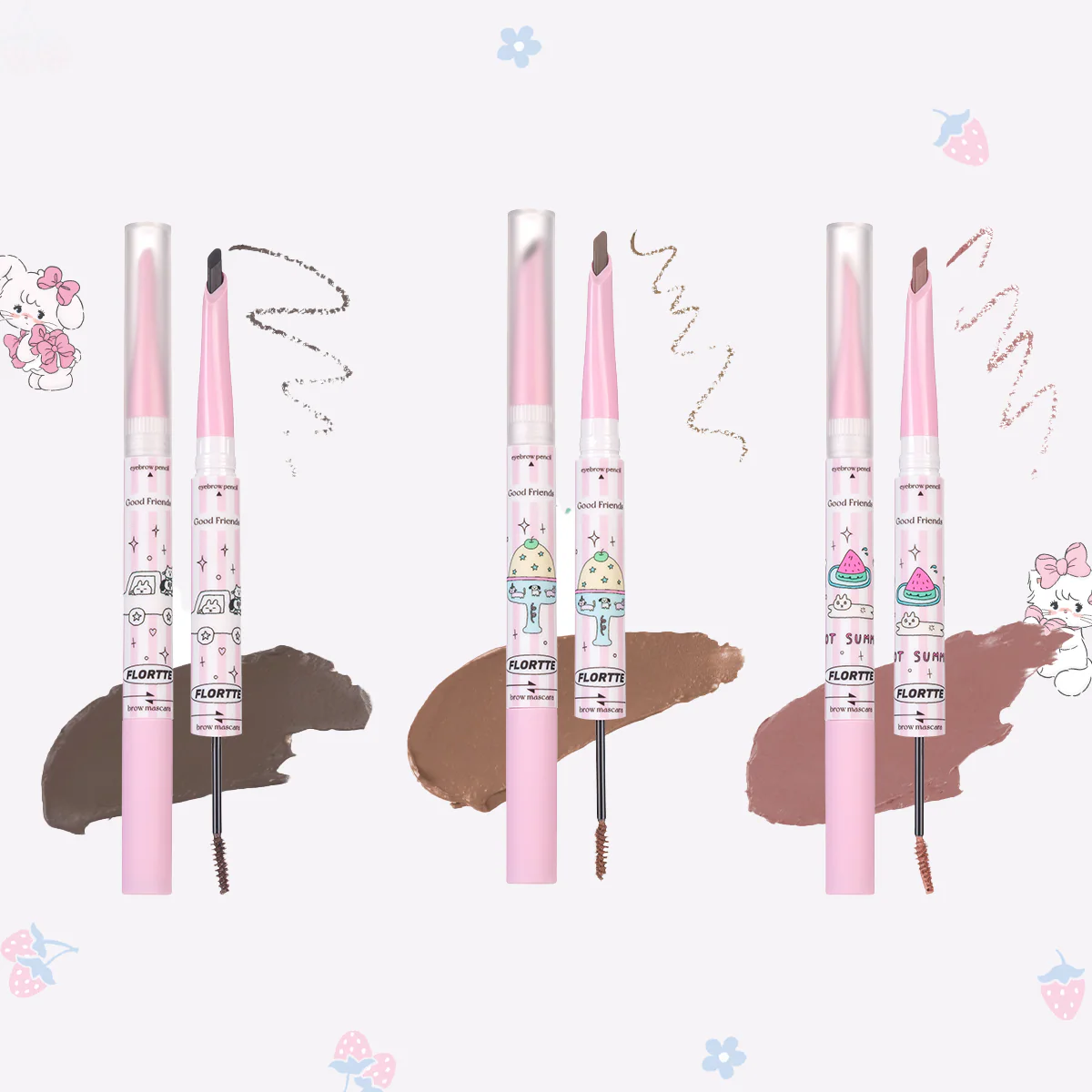 [FLORTTE] Mascara chì kẻ mày 2 đầu Flortte Bunny