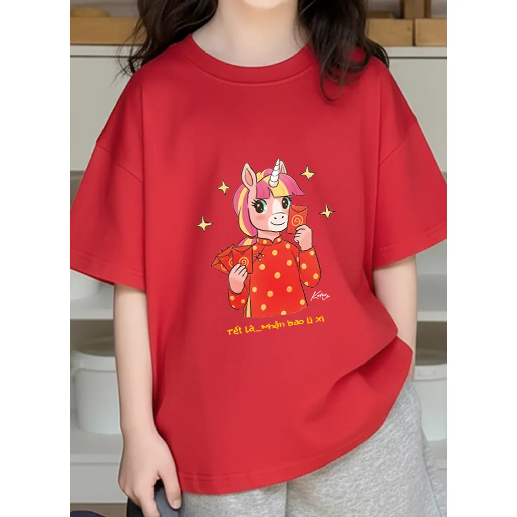 Áo thun bé trai bé gái Kado chất vải cotton cao cấp thoáng mát Tuổi Ngọ in artwork 2860_thumbnail_9