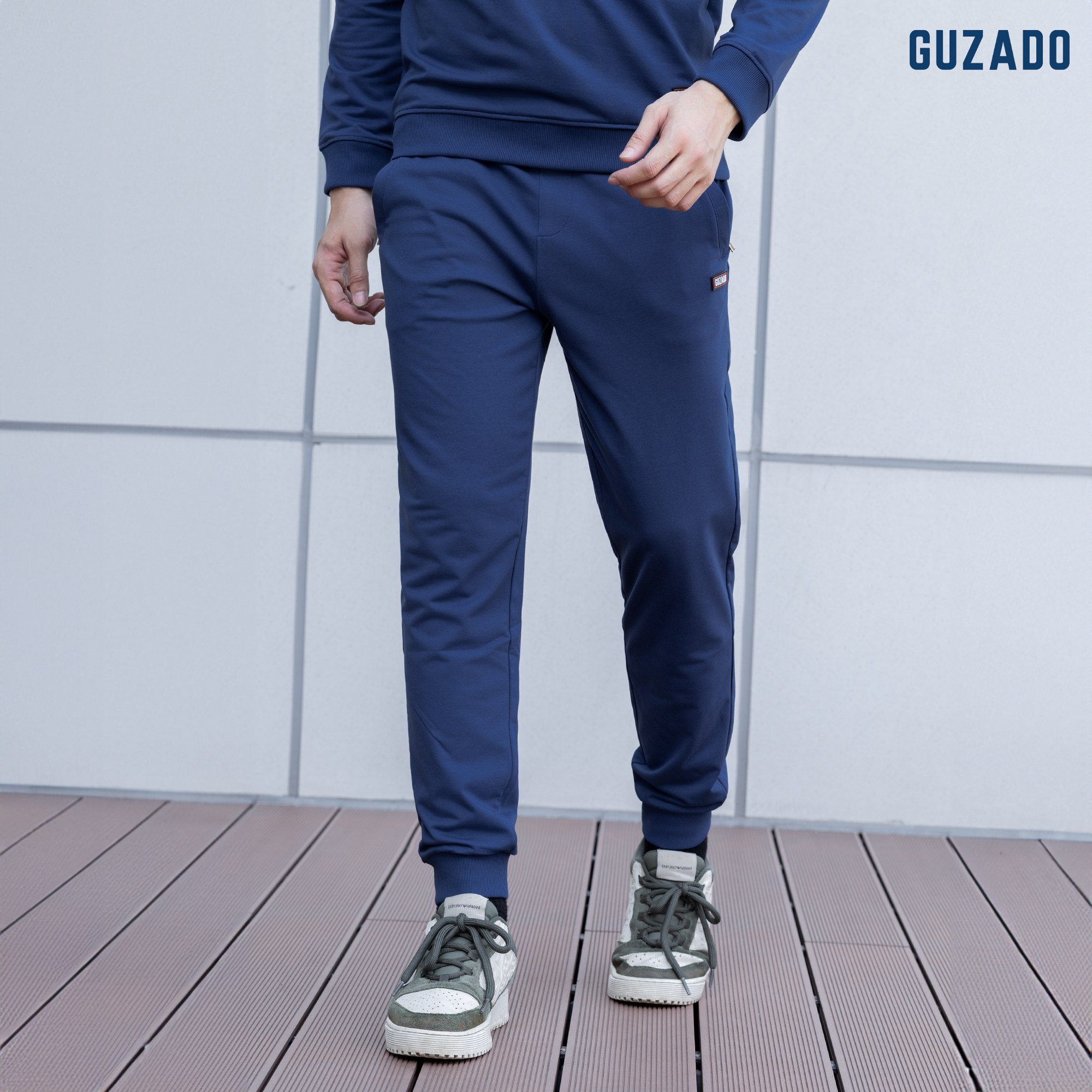 Quần Nỉ Nam GUZADO Ống Rộng Bo Gấu Thể Thao GQN01_thumbnail_2