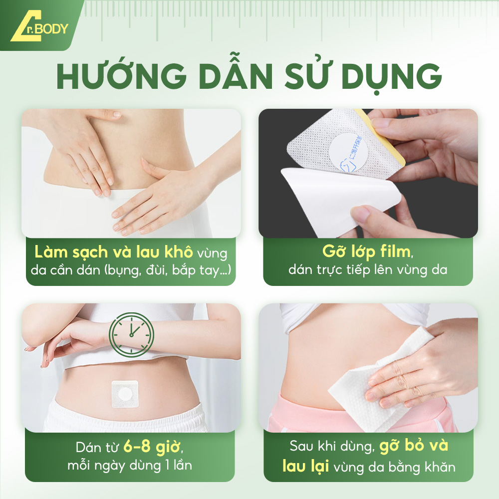 MIẾNG DÁN DR.BODY NHẬT BẢN HỖ TRỢ GIẢM MỠ VÙNG BỤNG, ĐÙI, BẮP TAY, THÀNH PHẦN THẢO MỘC TỰ NHIÊN_thumbnail_12