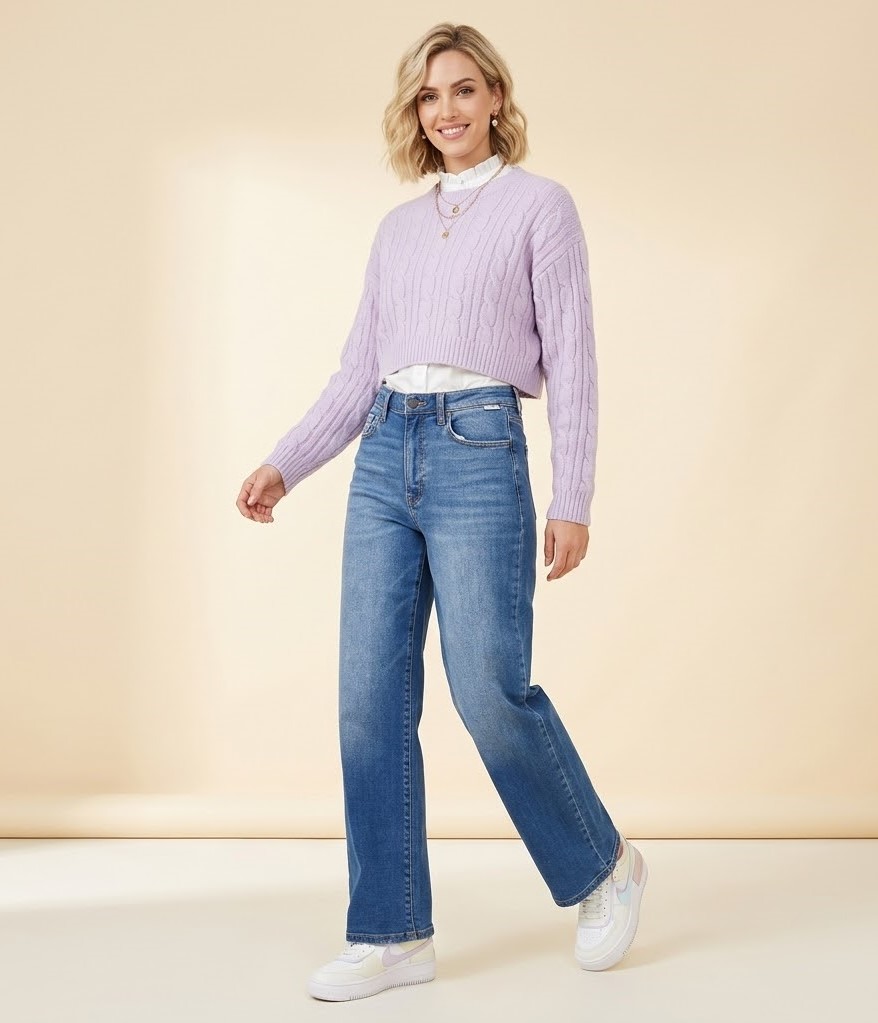 QJ761 -Quần jeans ống suông