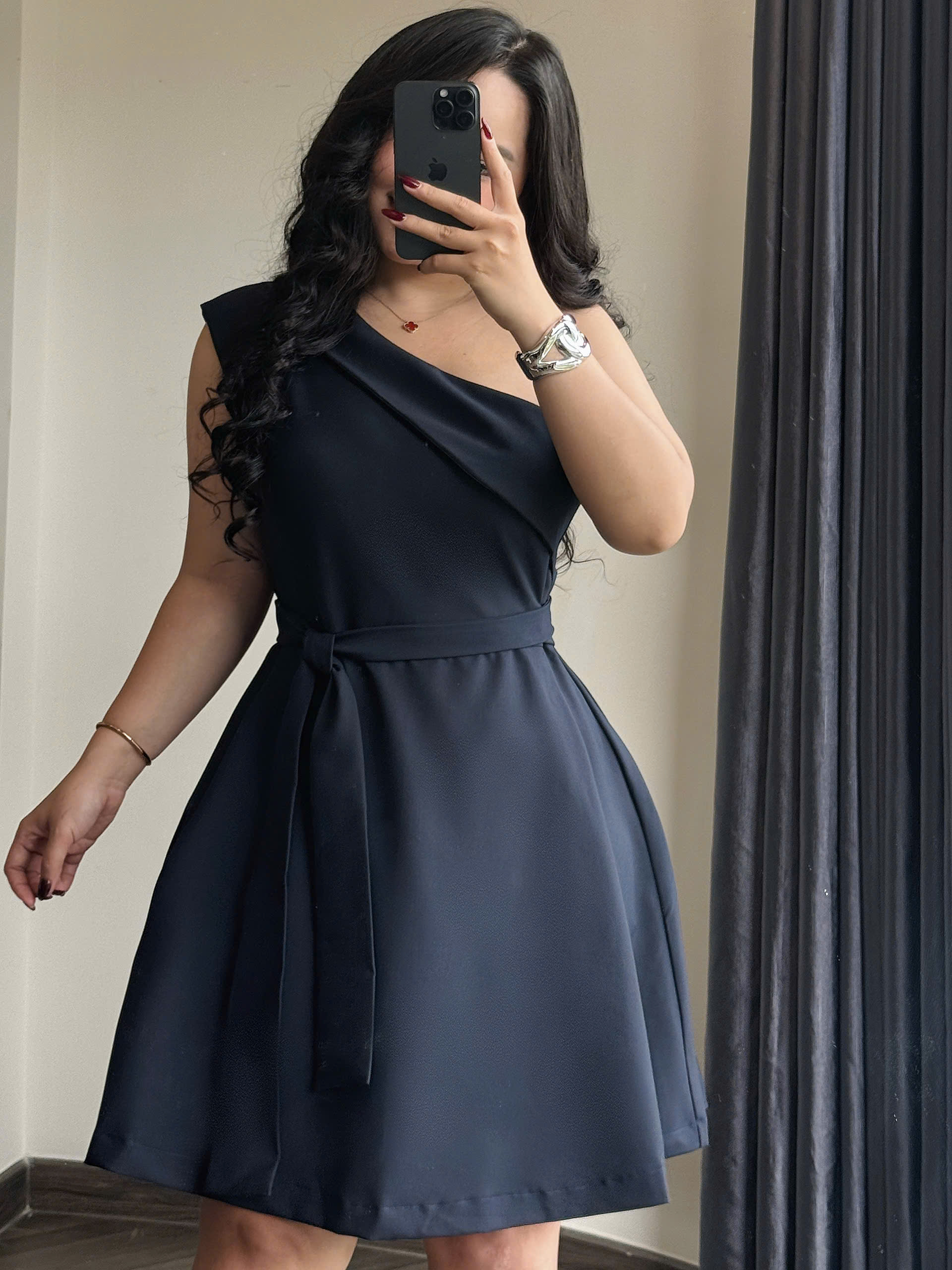 BIGSIZE- Đầm dáng A lệch vai V-DA184_thumbnail_6