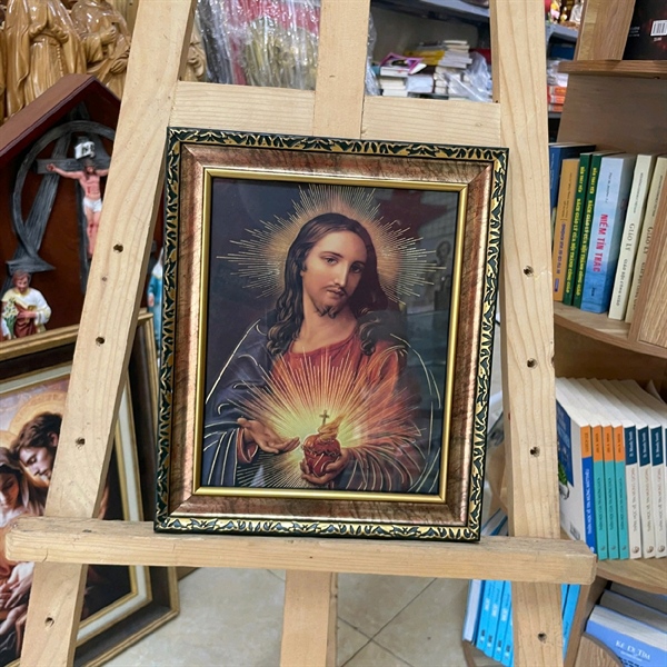 Tranh Thánh Tâm Chúa Giesu 25x30cm giấy Italia cao cấp_thumbnail_1