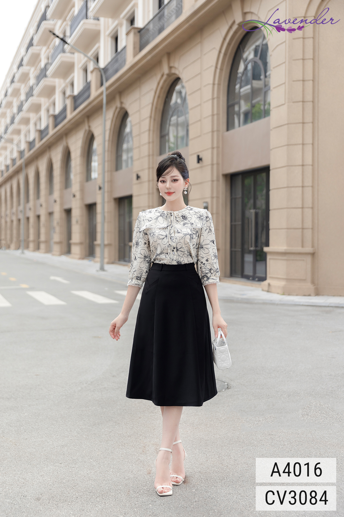 Set sơ mi họa tiết cổ yếm lé ren tay lỡ chân váy đen midi SET4016_thumbnail_2