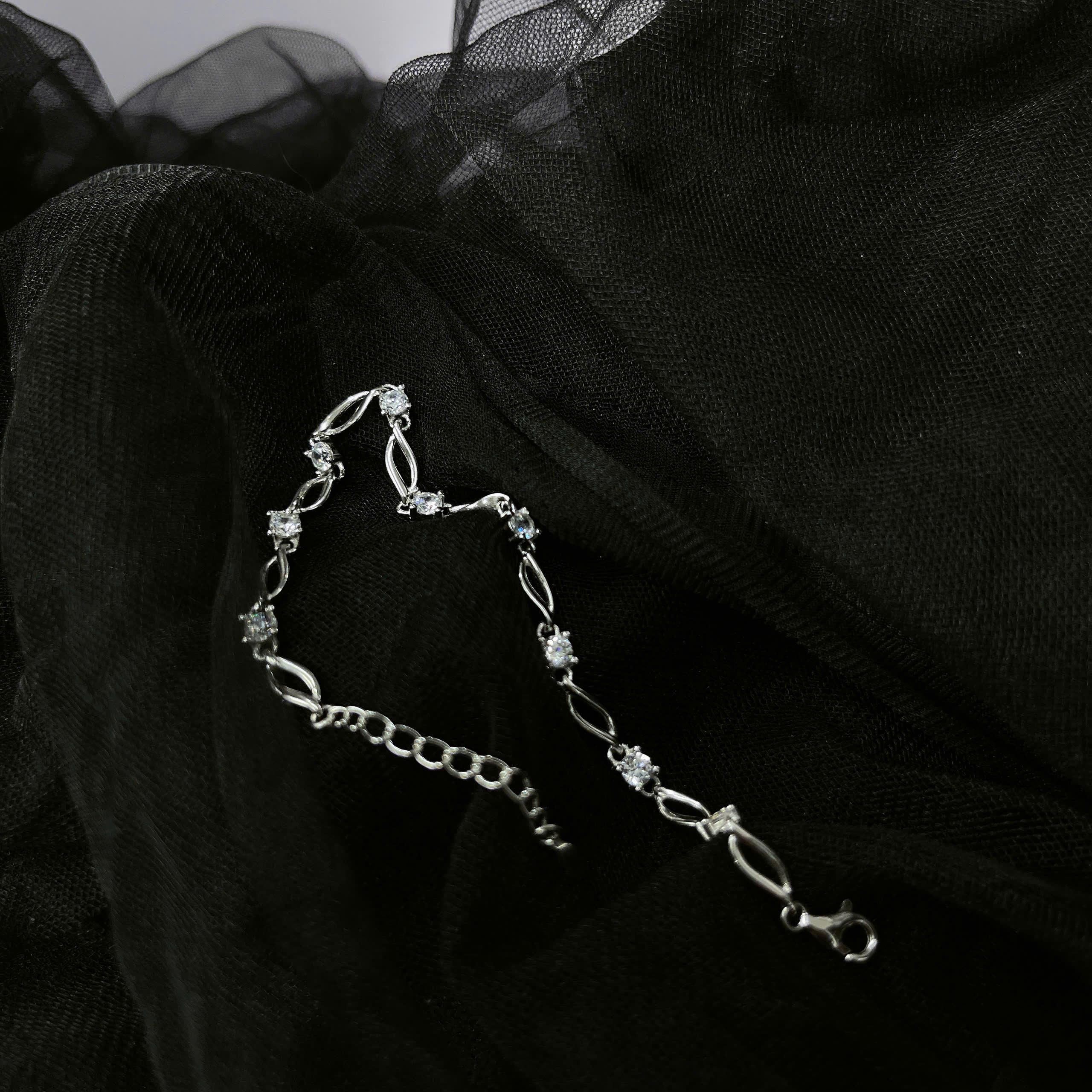 Vòng tay bạc xi vàng trắng mắc xích_thumbnail_2