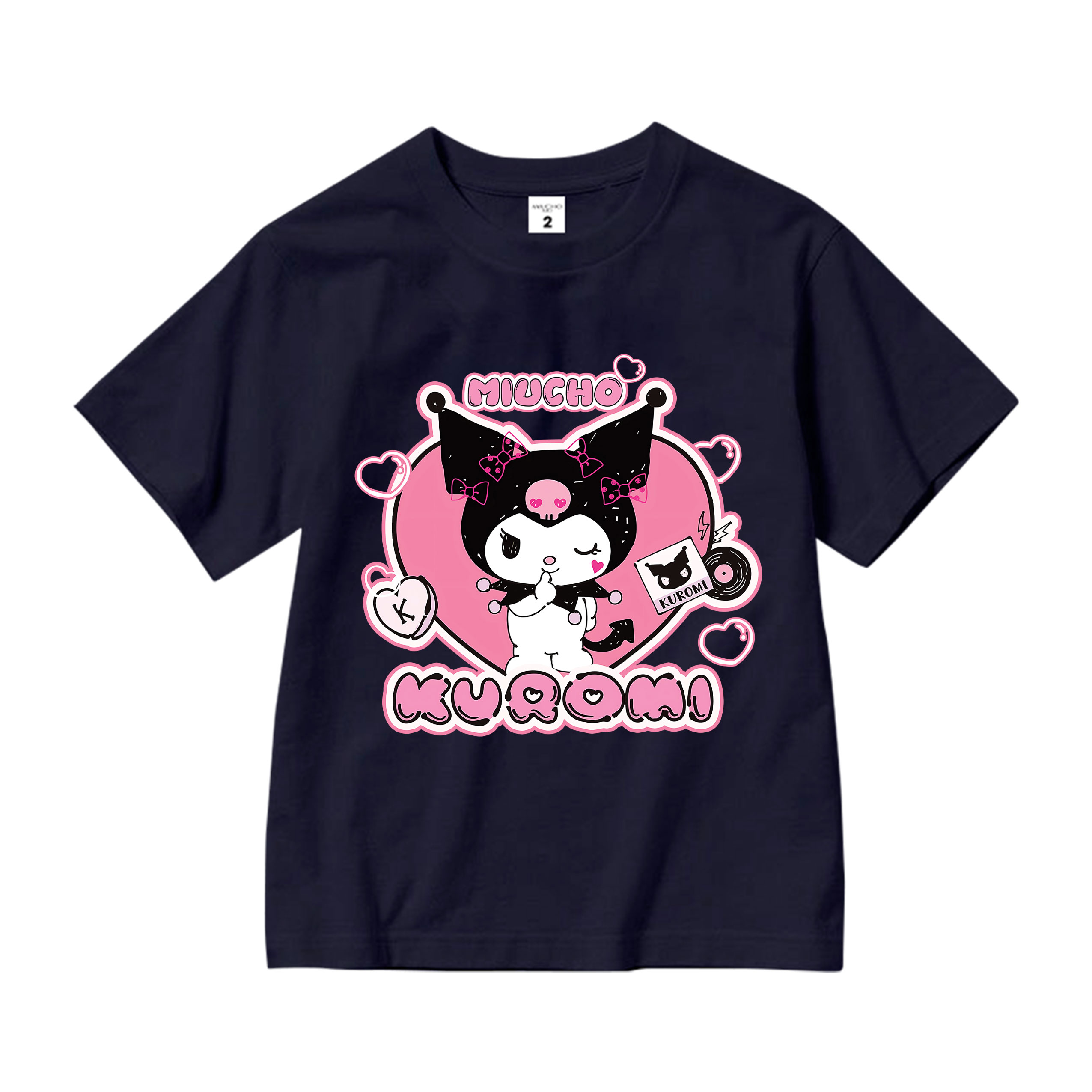 Áo thun bé gái KUROMI form rộng chất vải cotton thoáng mát AED1521 Miucho Kid in graphic_thumbnail_12