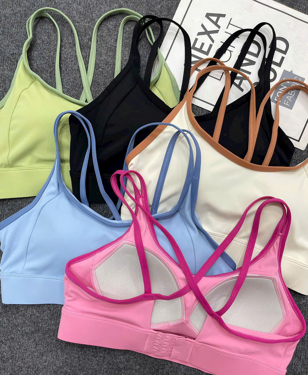 Áo Lót Thể Thao Tập Gym Yoga Nữ Yumiisport Áo Bra Hai Dây Cài Khoá Phối Màu Nâng Ngực Không Gọng Vải Co Giãn Sẵn Mút_thumbnail_2