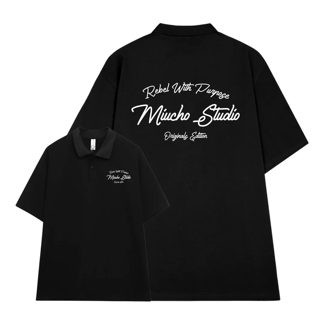 Áo polo form Oversize Miucho Studio 2478 tay ngắn cổ trụ vải cotton thoáng mát cao cấp_thumbnail_9