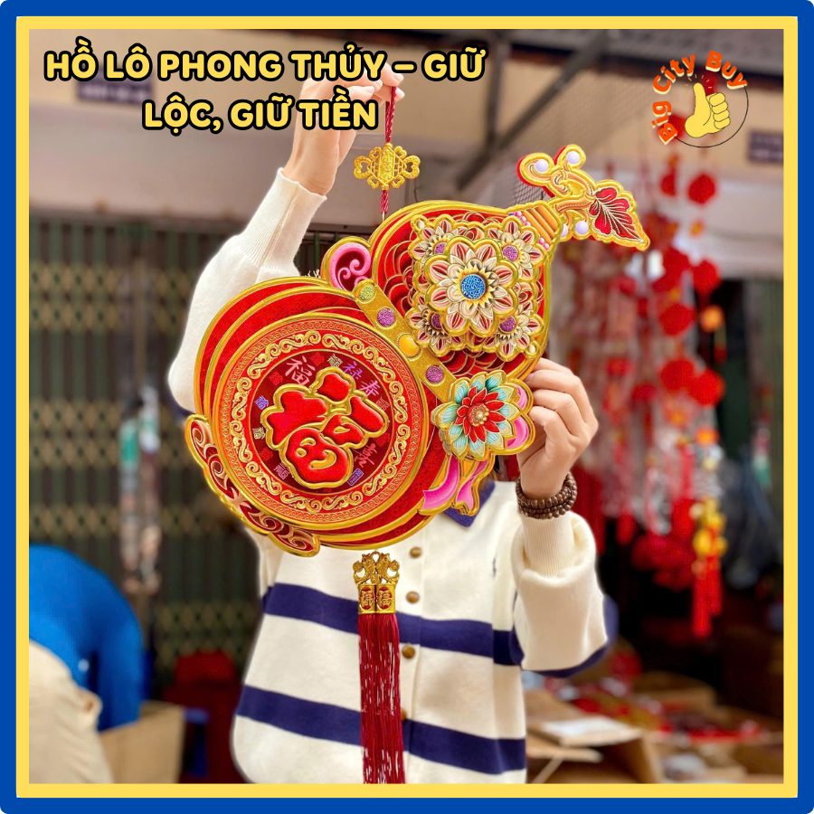 Bộ Treo Tết Túi Tiền Hồ Lô 3D - 6 Lớp Cao Cấp - Trang Trí Tết Cửa Nhà - Phong Thủy Chiêu Tài Lộc Năm Mới 320BT_thumbnail_1