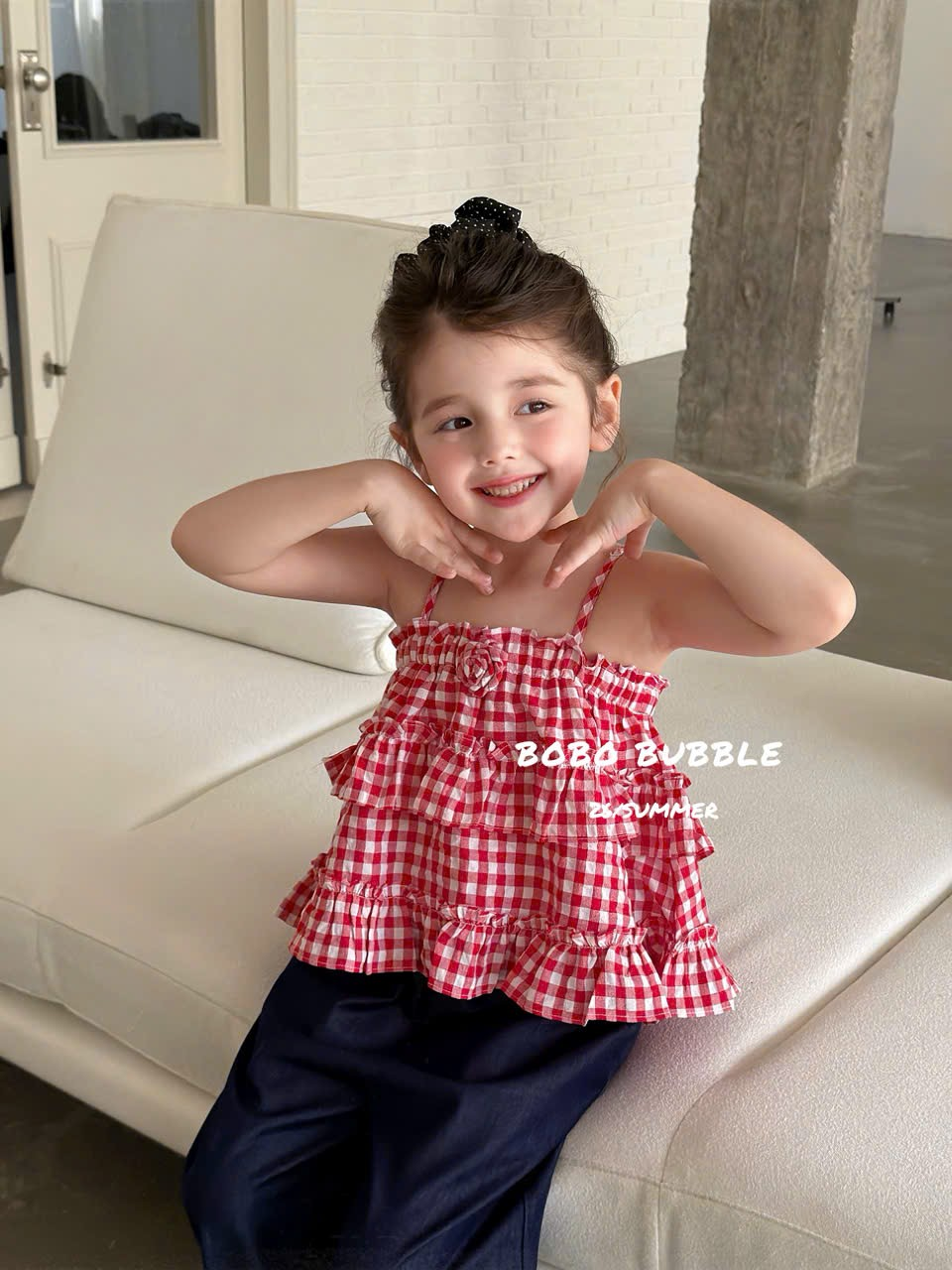 C192 - Áo kate caro bèo tầng hoa ngực hãng Bobo Bubble (Sz90-140)