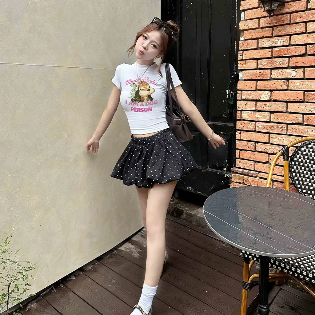 Áo baby tee nữ ôm body hack dáng Beezy vải visco thoáng mát cún in mix dễ thương 3020_thumbnail_3