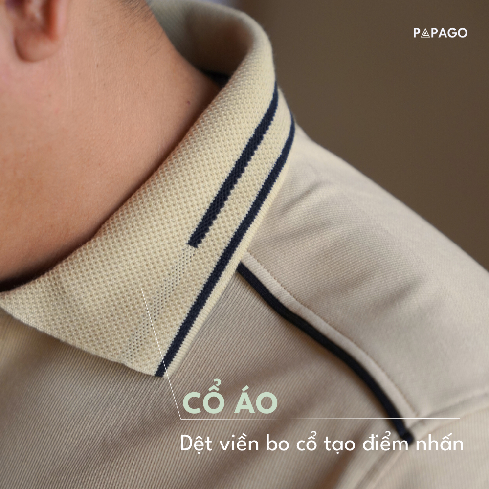 Áo polo cao cấp PAPAGO nam Trung niên vải cotton kim cương form rộng - P25PLCT003_thumbnail_5