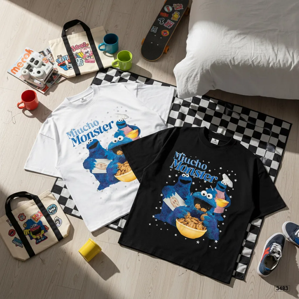 Áo thun boxy hoạt hình Miucho Monster tôn dáng chuẩn form 3483_thumbnail_6