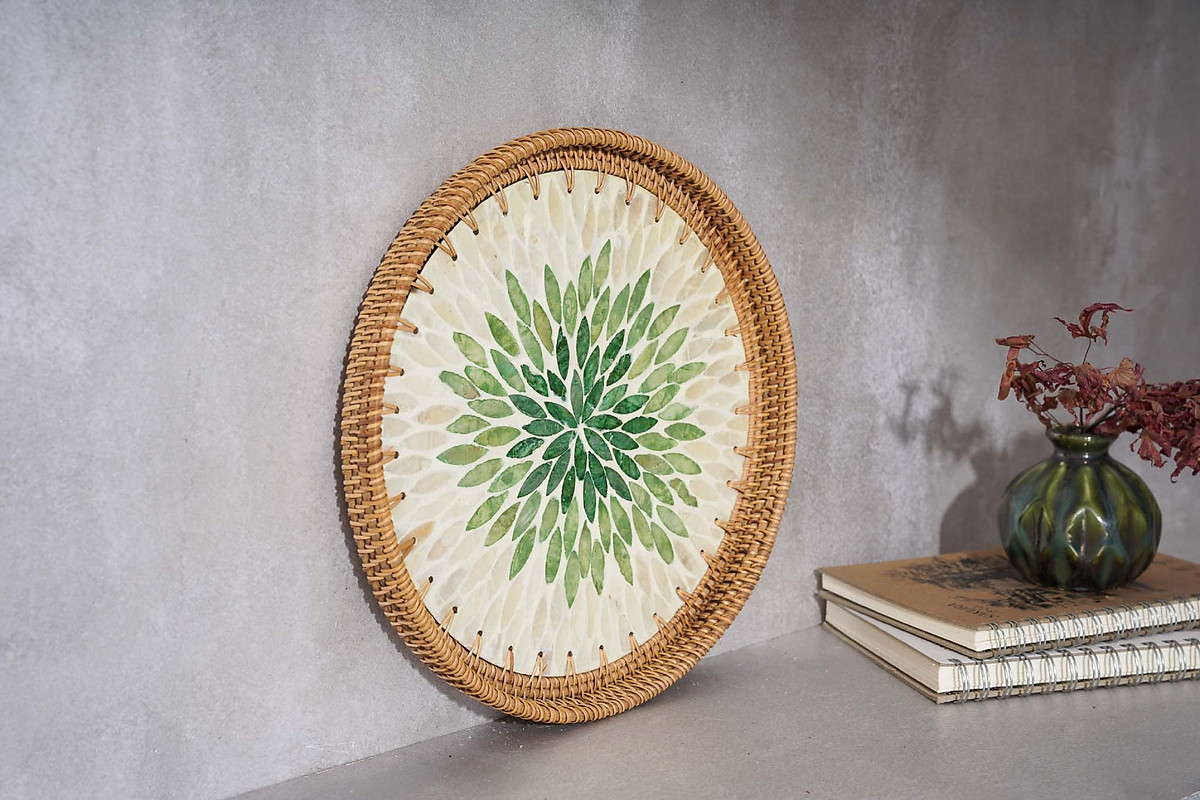 Mother Of Pearl Rattan Tray MD003_thumbnail_1