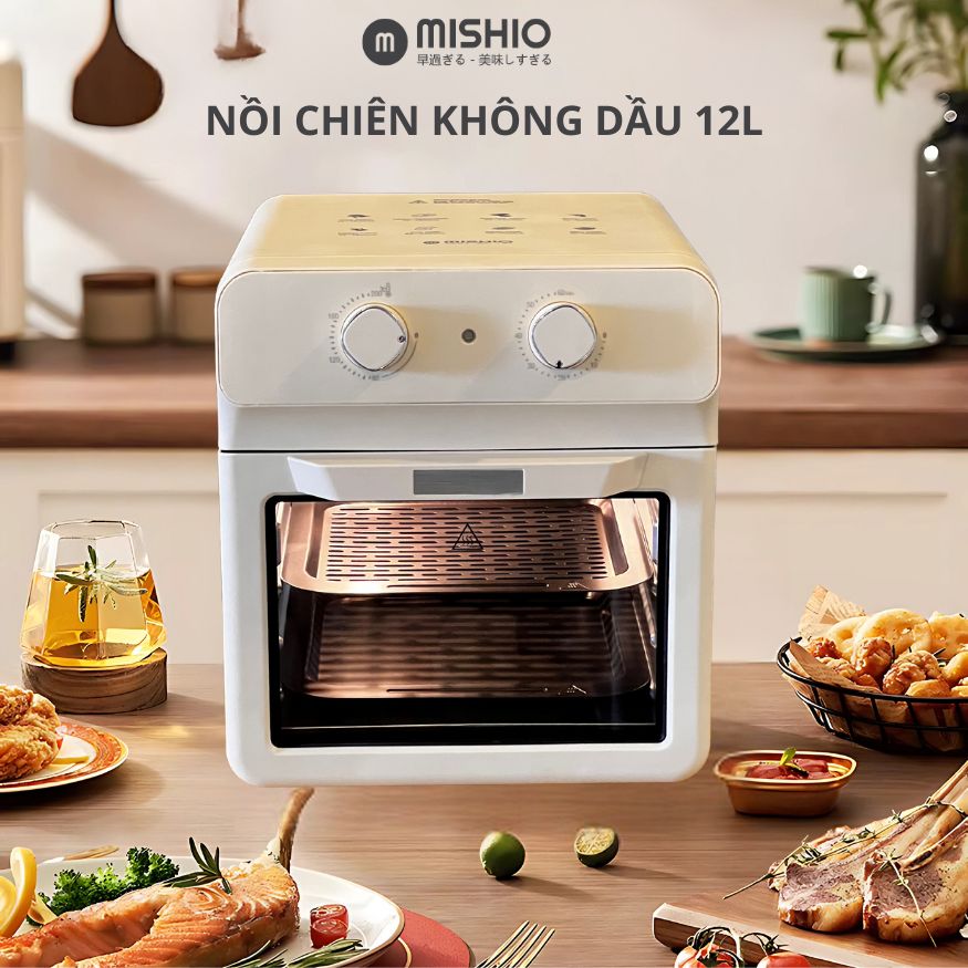 Nồi chiên không dầu 12L Mishio MK393 - tặng nồi cơm 0.8L_thumbnail_2