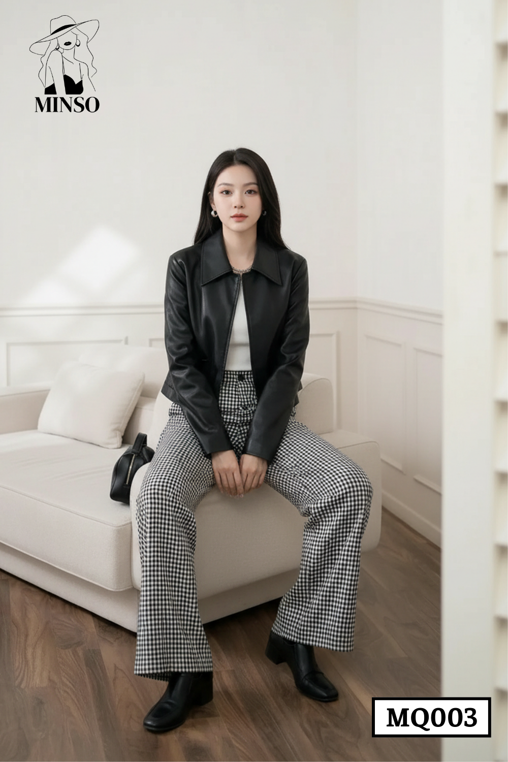 Quần caro dáng suông ống rộng MQ003