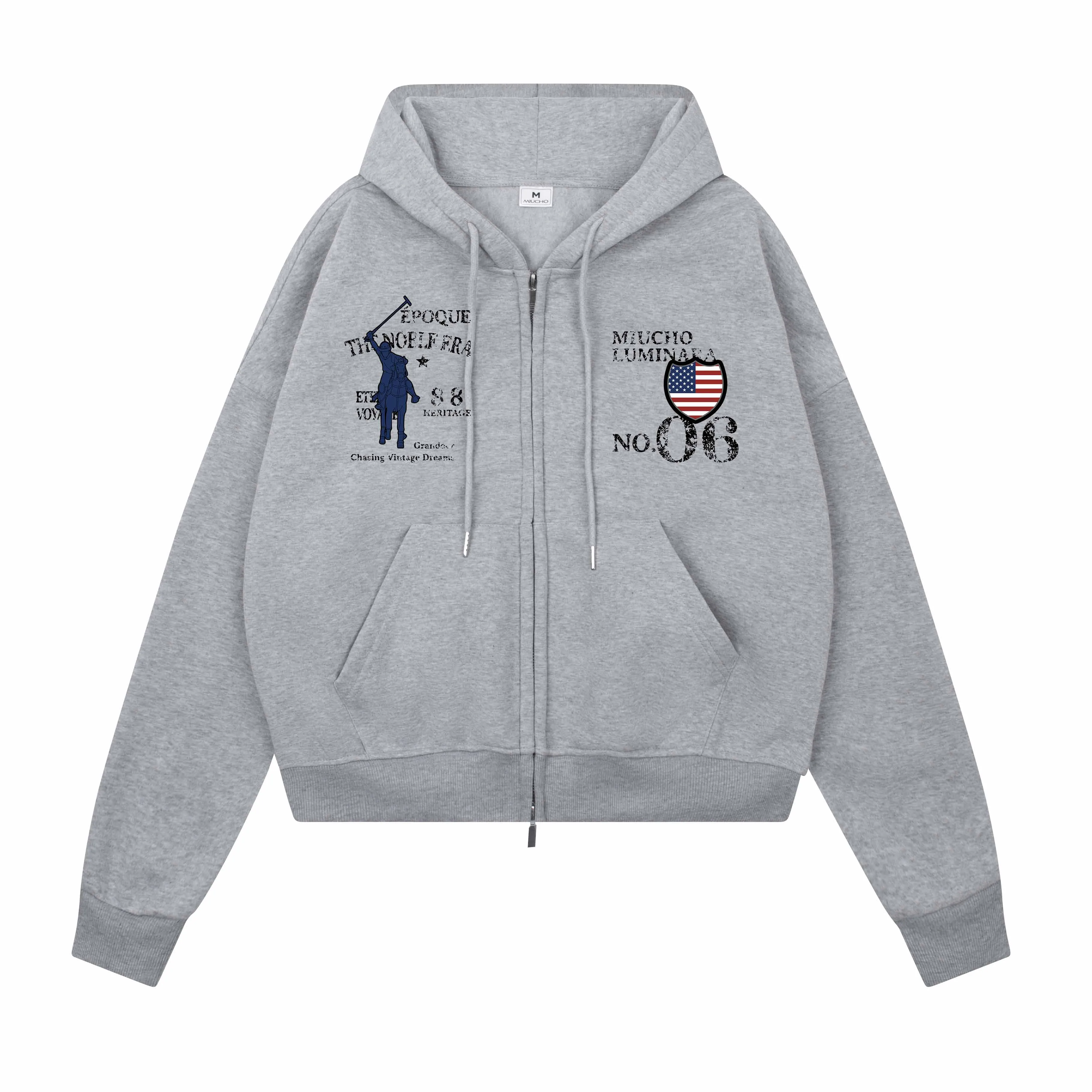 Áo hoodie zip form boxy unisex 2580 Miucho chất vải nỉ bông cao cấp thoáng mát có nón_thumbnail_0