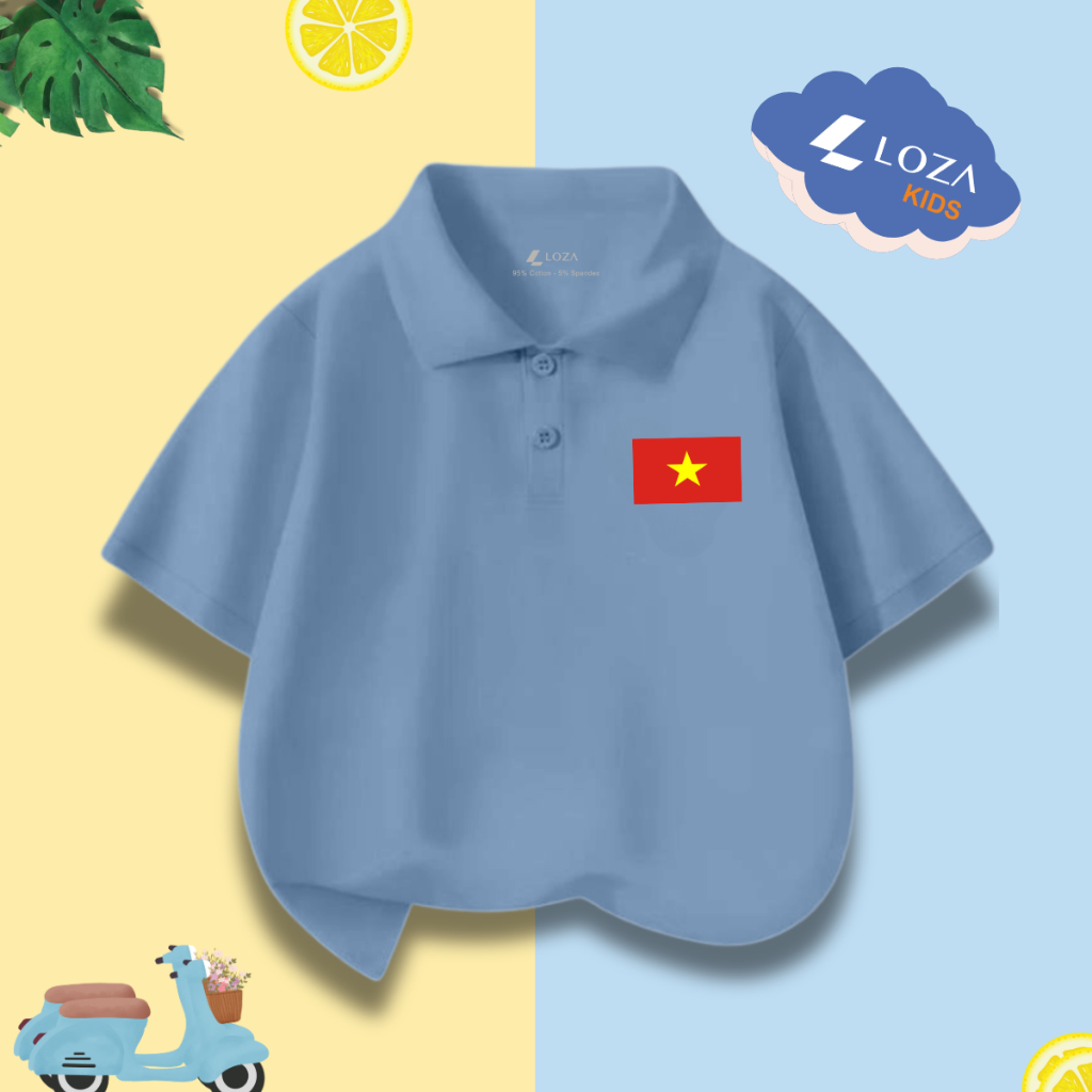 Áo Polo trẻ em  in hình cờ đỏ sao vàng Việt Nam - Loza Kids PL002_thumbnail_1