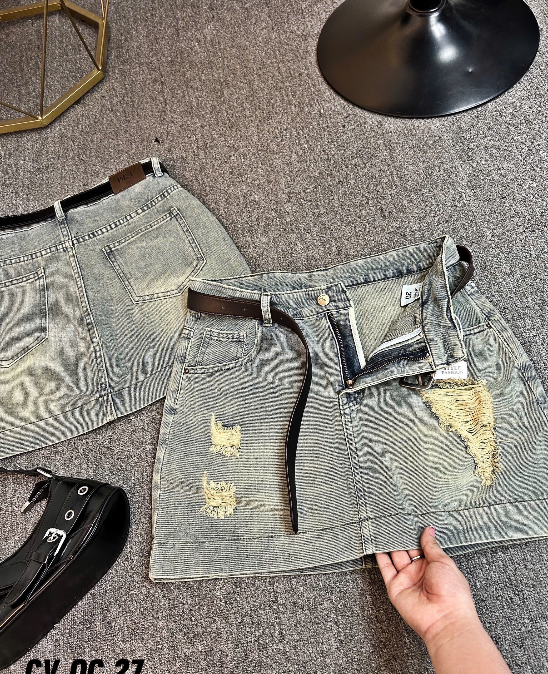 Chân váy dáng A ngắn rách kiểu bigsize JV27 dành cho nàng béo mập từ 55-90kg_thumbnail_6