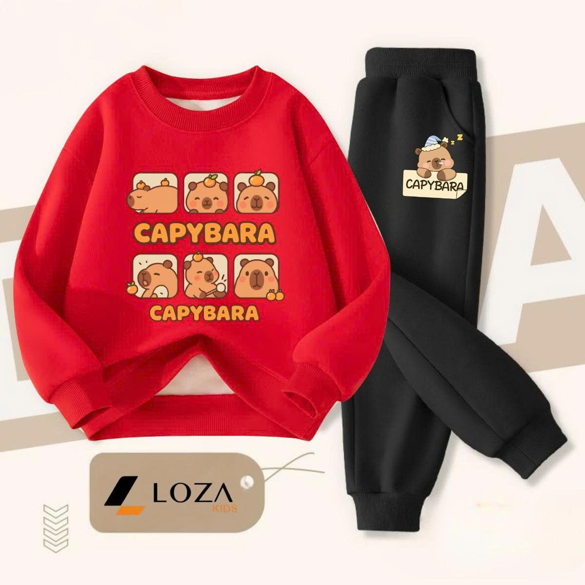 Bộ nỉ bé trai, bé gái hình Capybara - Loza Kids BI484_thumbnail_2