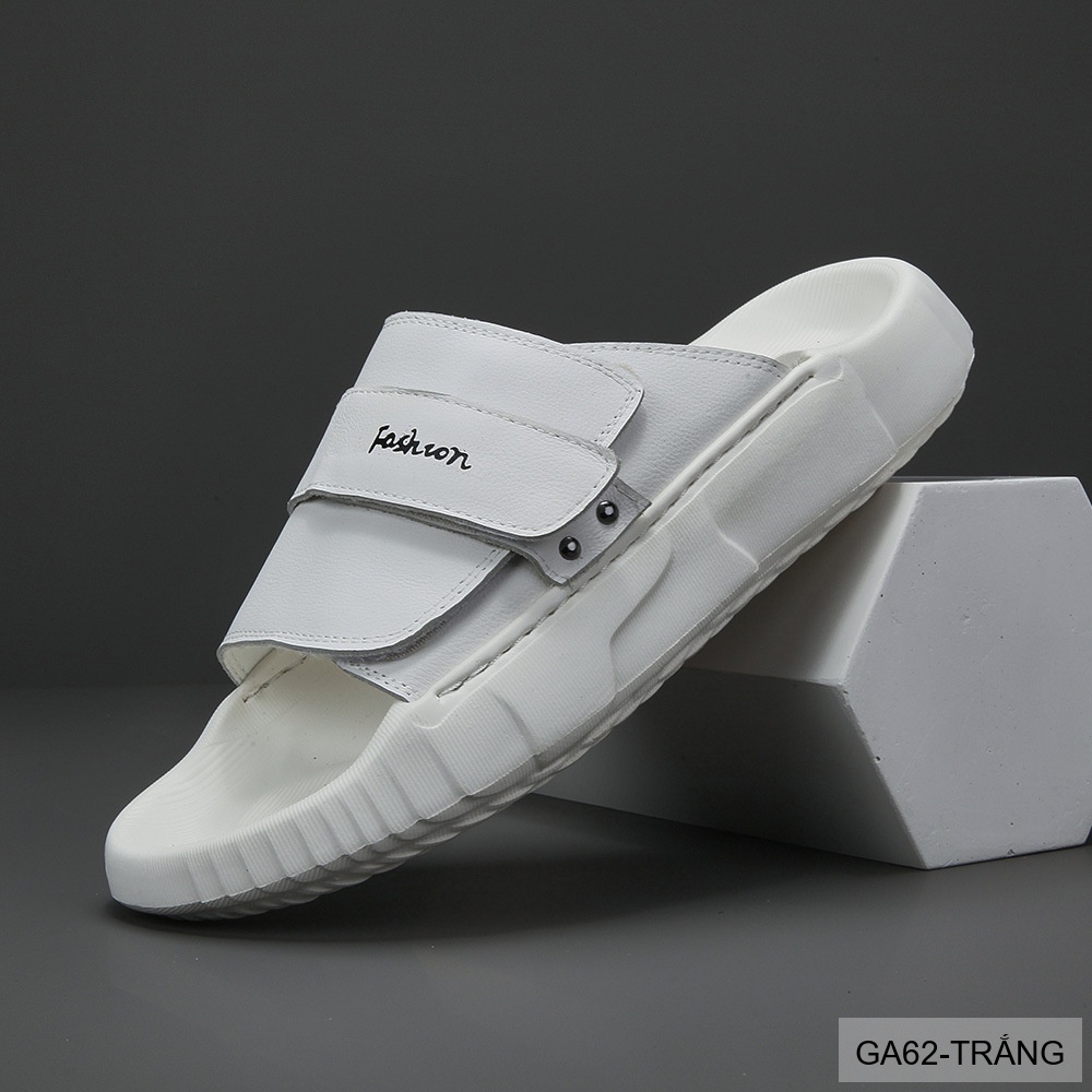 GA62 - Dép xỏ ngón nam phong cách Hàn, đế cao su êm ái, chất liệu da bò, 3 màu Trắng Xanh Lá Đen_thumbnail_5