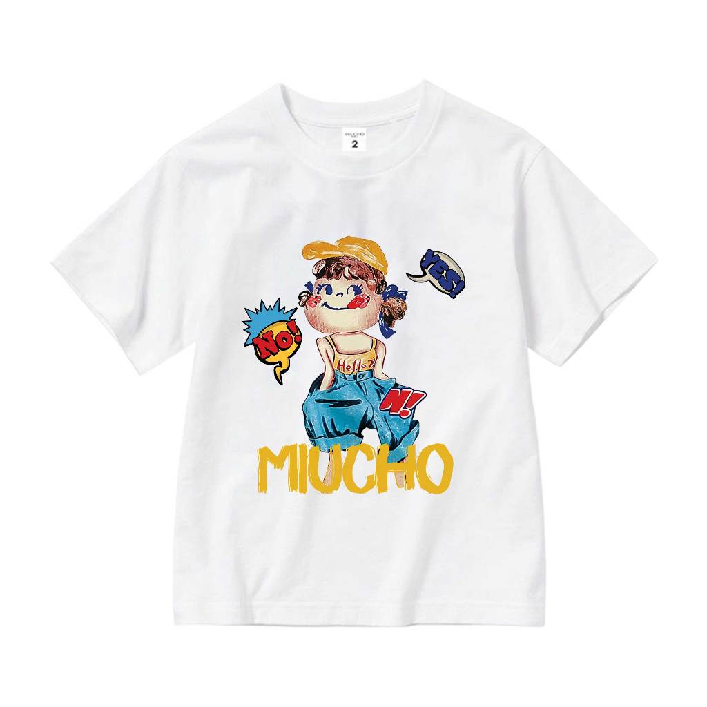 Áo thun cho bé gái hoạt hình form rộng AED1113 Miucho Kid tay ngắn cổ tròn in mix_thumbnail_10