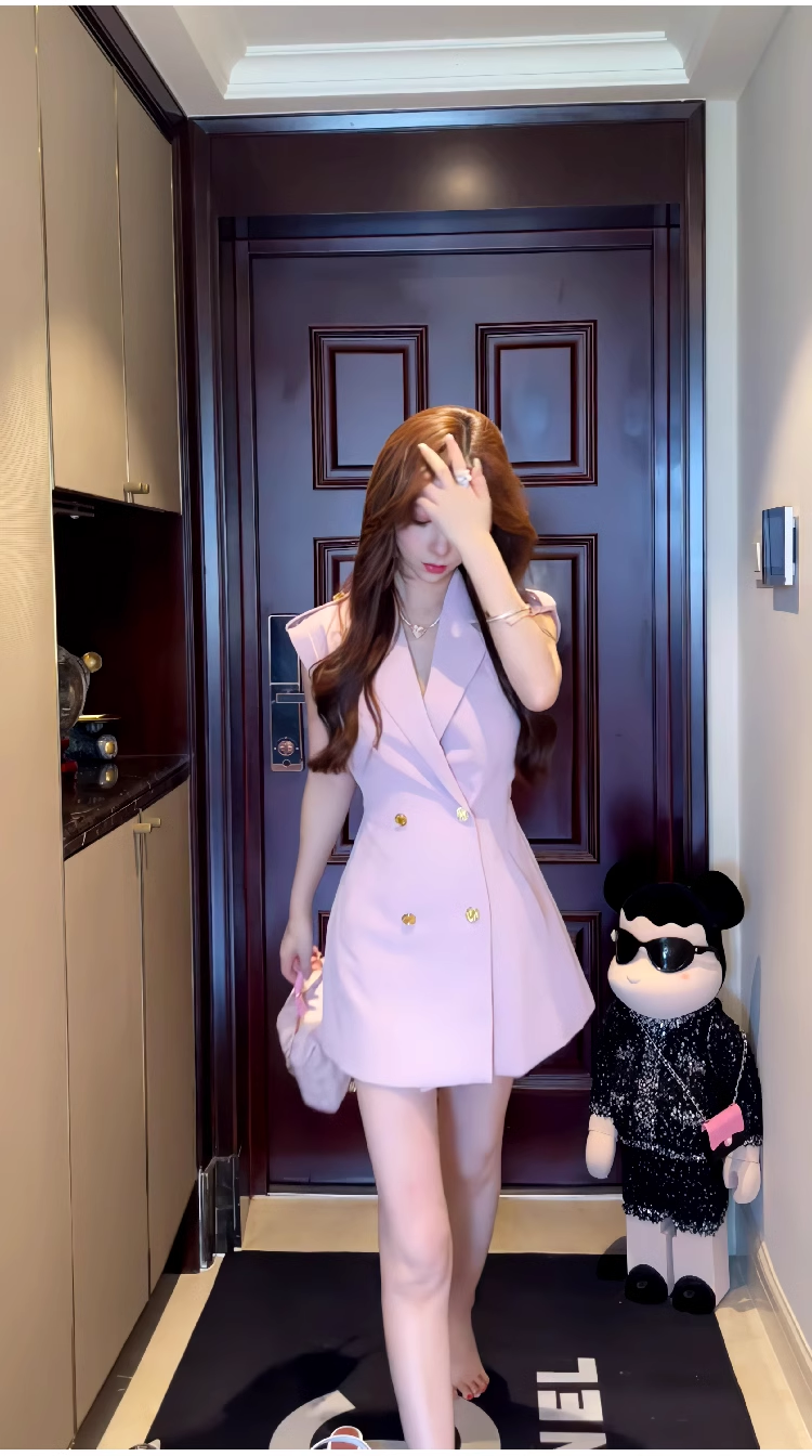 15478-Đầm tiểu thư cổ vest màu tím pastel ( linen)_thumbnail_2