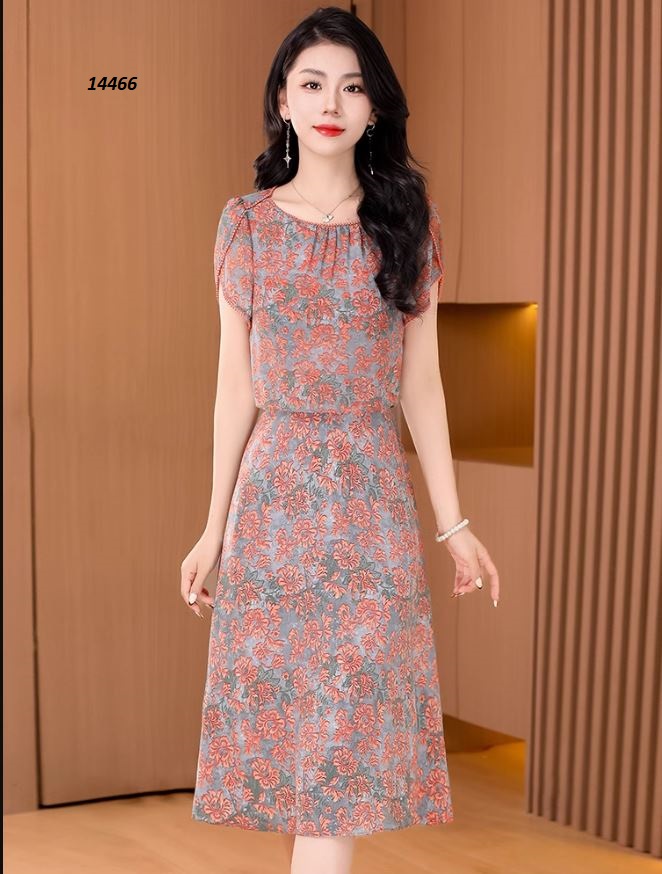 14466-Đầm voan xòe kiểu áo giả rời, tay búp sen (vải chifon, lót lụa)-kéo sau lưng_thumbnail_5