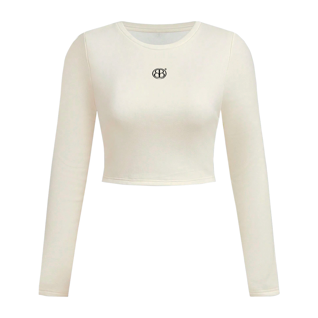 Áo thun nữ tay dài ôm body Beezy 2487 chất liệu 100% Viscose co giãn 4 chiều form croptop tôn dáng thoáng khí mềm mại