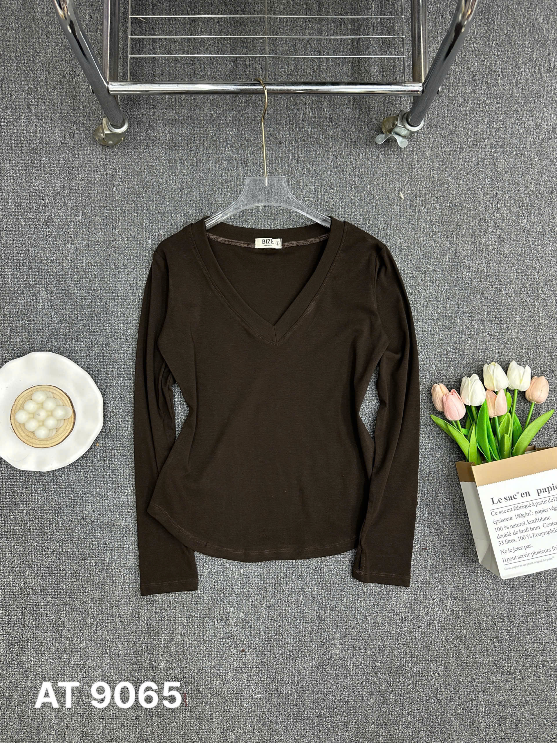 BIGSIZE - Áo thun tay dài cổ tim T- AT9065_thumbnail_14