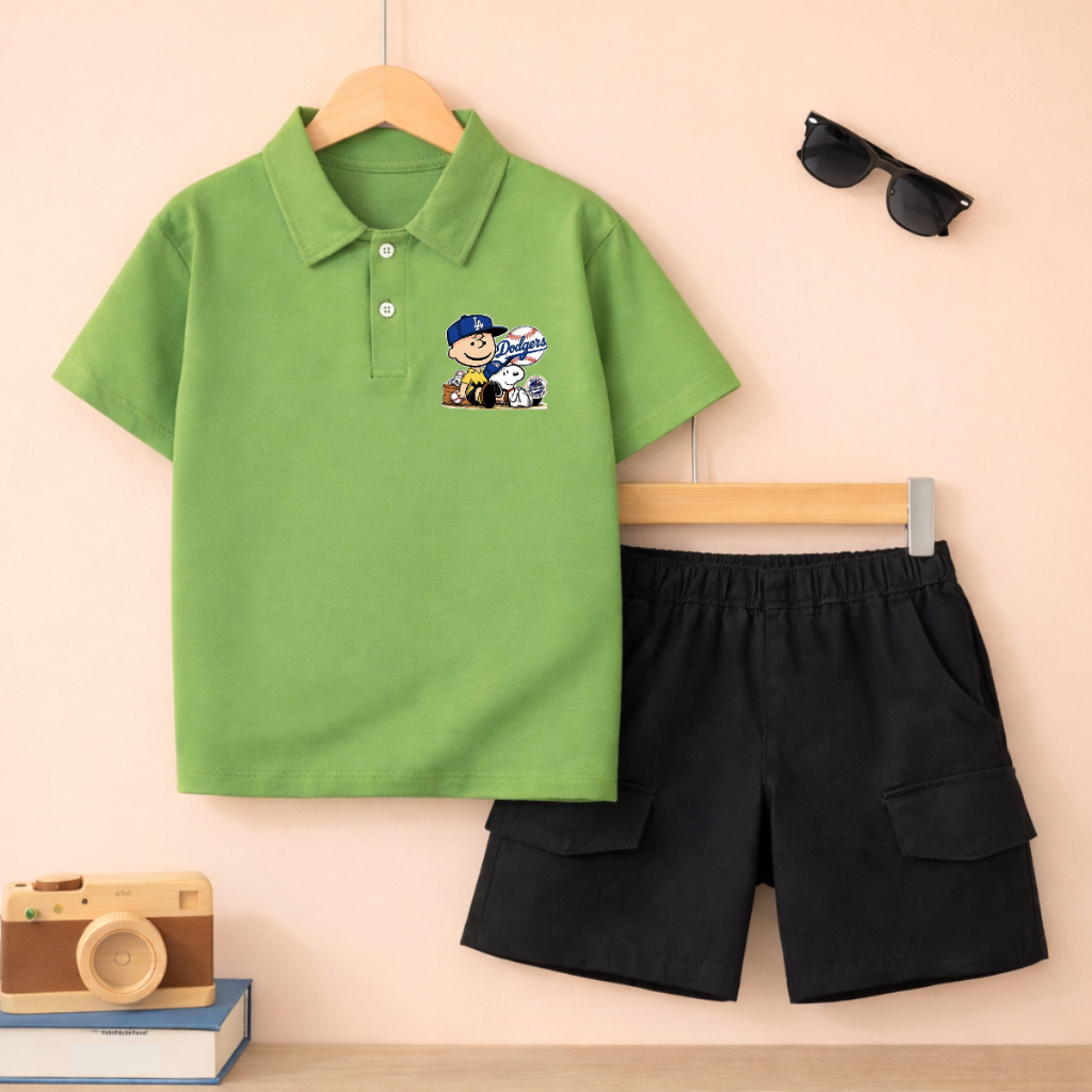 Set bộ Polo bé trai hình Snoopy Doggers - Loza Kids BU627_thumbnail_3