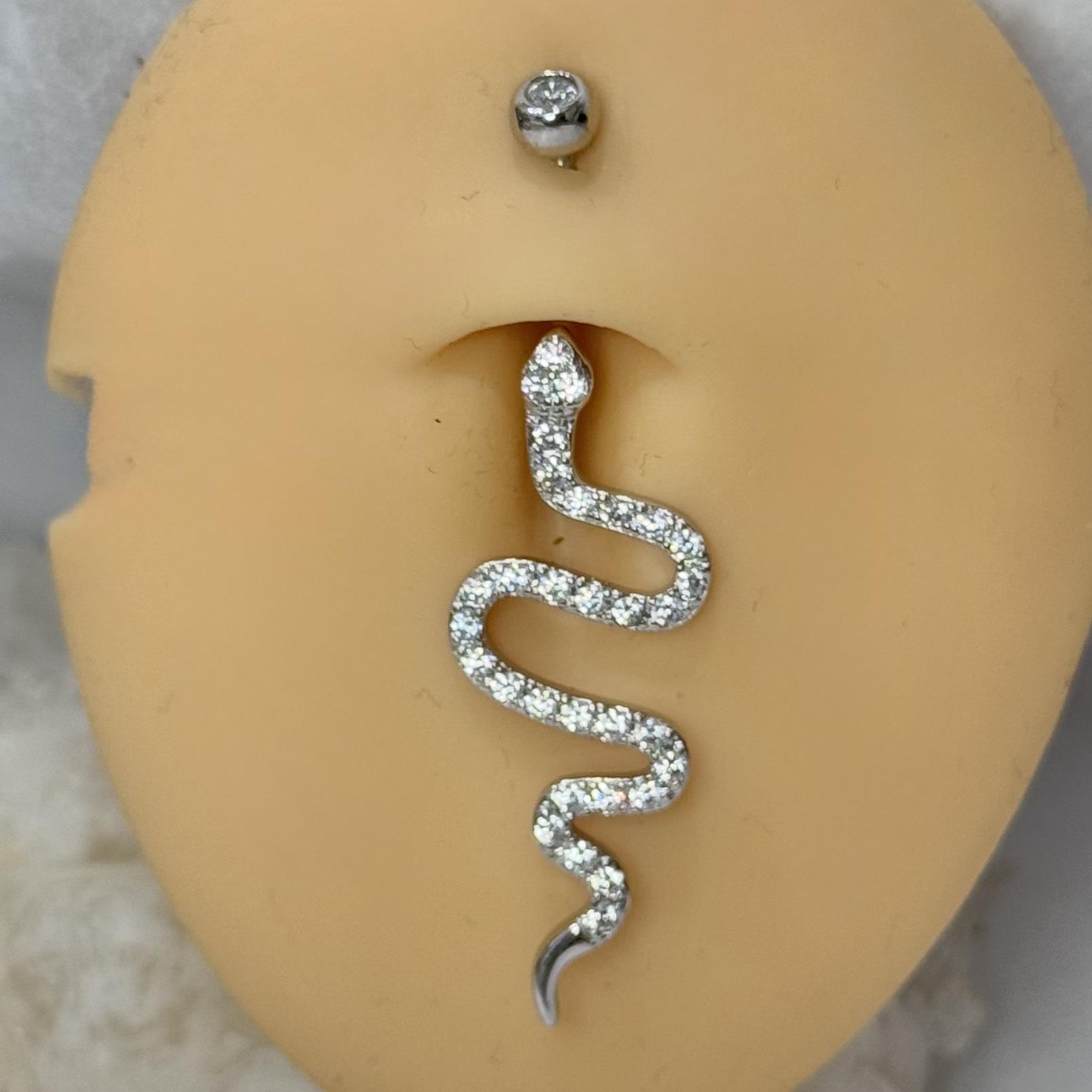 rốn bạc xi bạch kim con rắn uốn éo dài kim full kim cương _thumbnail_3