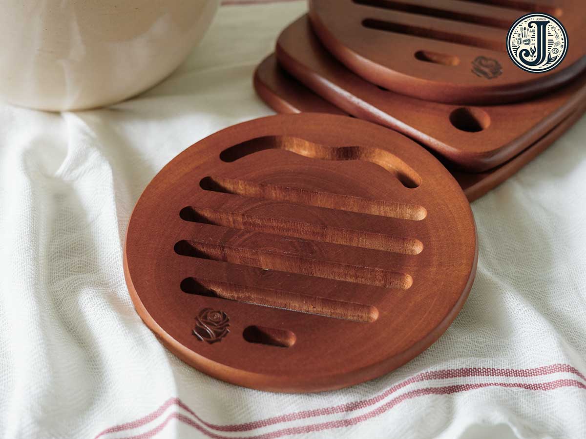 Rế gỗ lót nồi tròn 19cm gỗ xà cừ  J000291_thumbnail_1