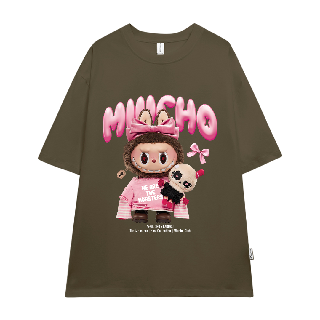 Áo thun labubu form rộng hottrend ATD1269 Miucho vải cotton thoáng mát cổ tròn in mix_thumbnail_11