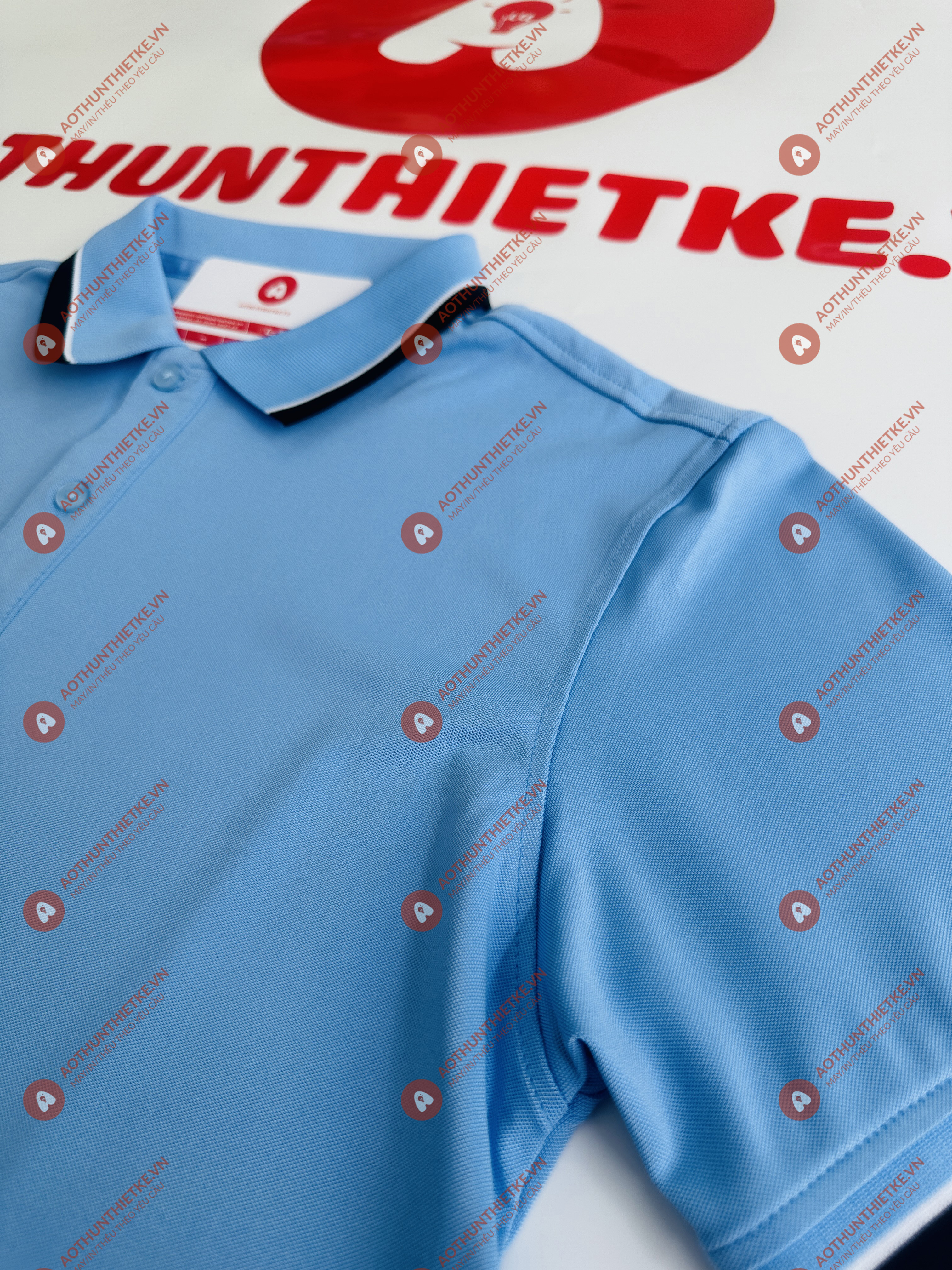 Áo Đồng Phục Polo 2 Sọc Xanh Biển_thumbnail_1