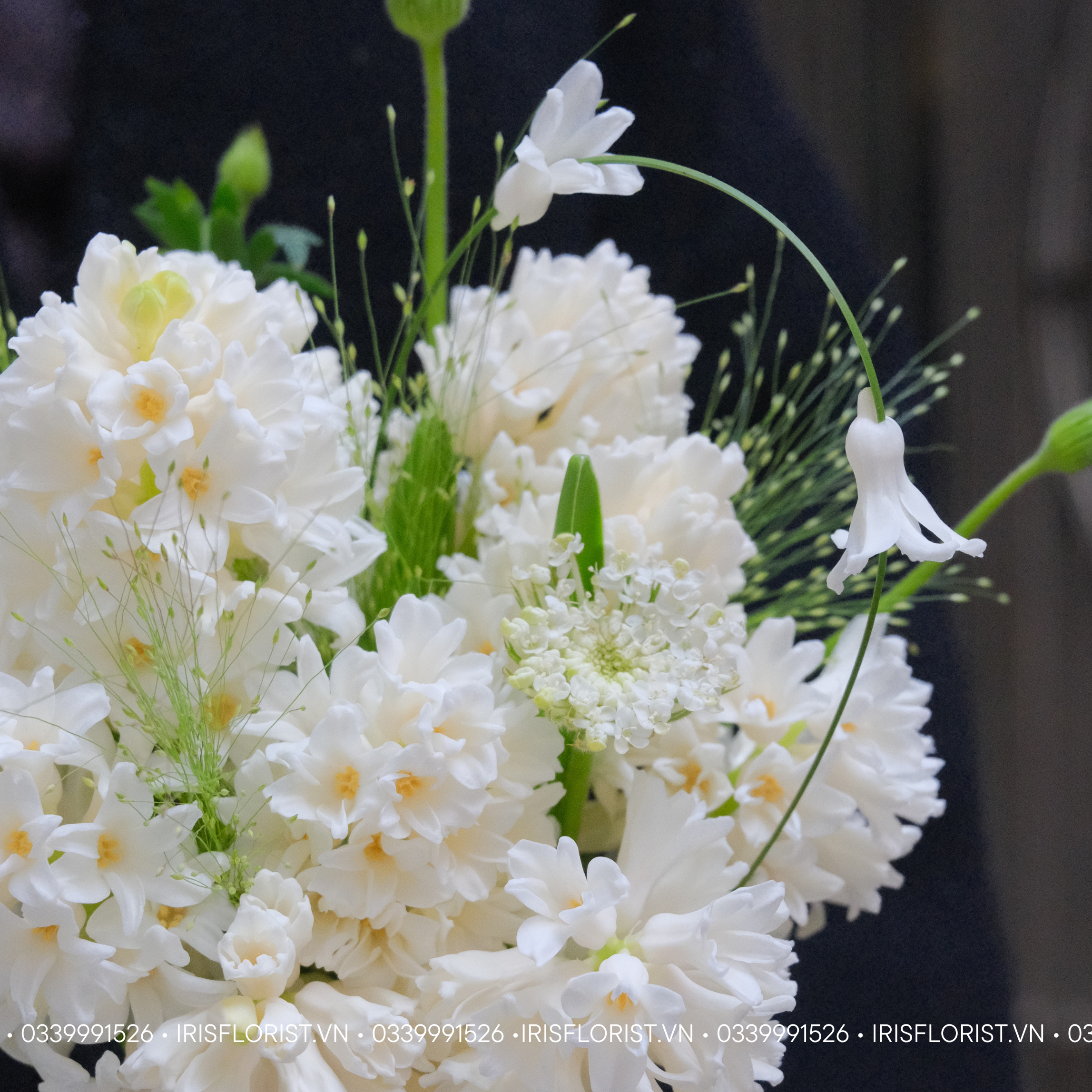 Bó hoa cưới Dạ lan hương trắng mix hoa phụ_thumbnail_1