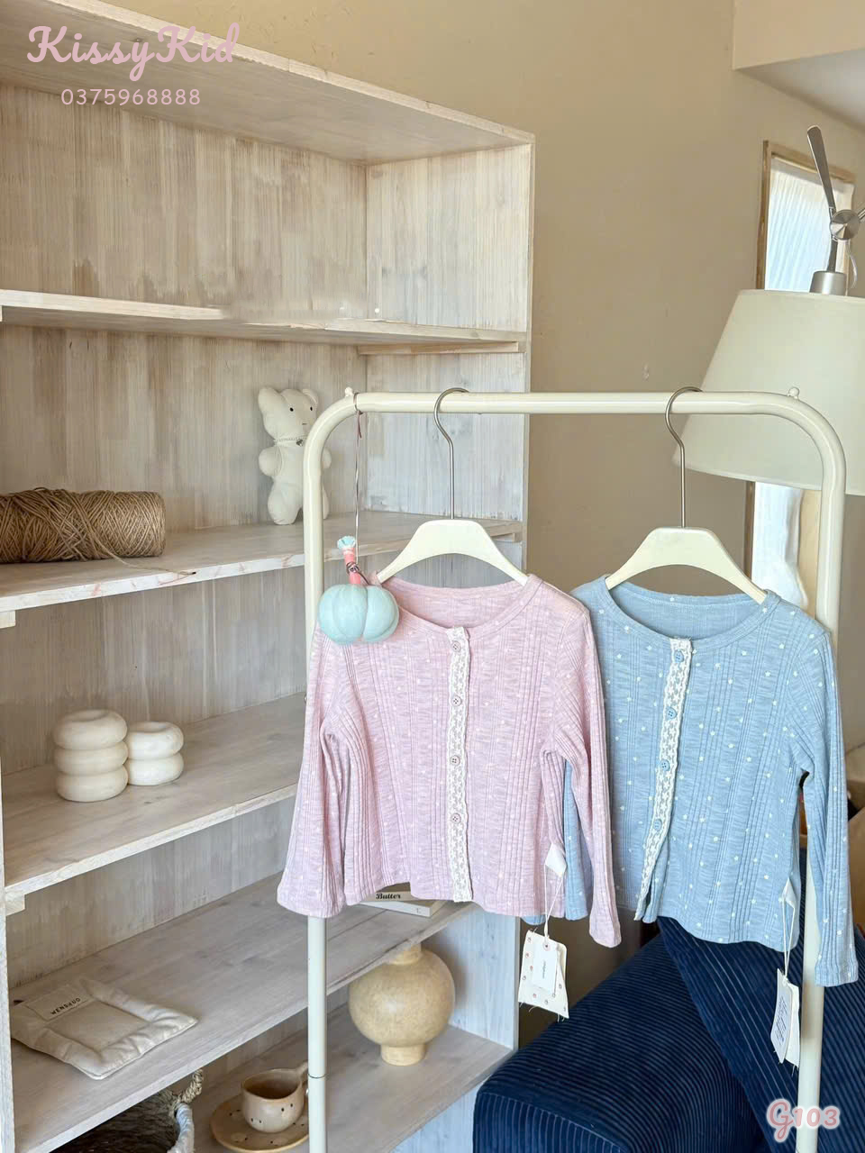 (G103) Áo thun tăm màu hồng chấm bi trắng SHIGLUER_thumbnail_0