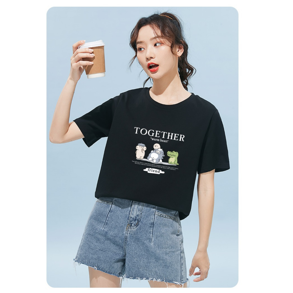 [Form Rộng] Áo thun nữ in hình Gấu Together - LOZA CT4149_thumbnail_2