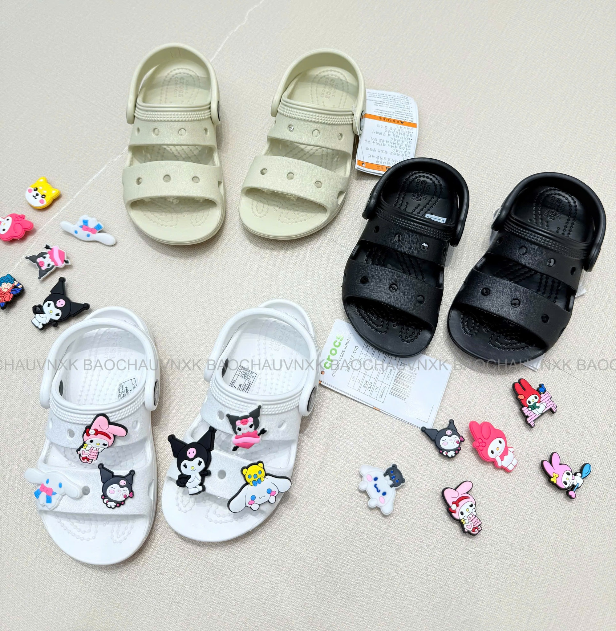 SALE S814  SANDAL  BÉ 3 MÀU (TẶNG 6 CHARM)_thumbnail_6