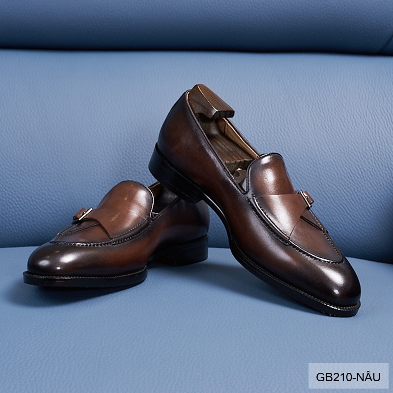 GB210 - Giày Loafer Nam Da Bò Pháp Phong Cách Anh Quốc Đế Cao Su Thoáng Khí_thumbnail_10